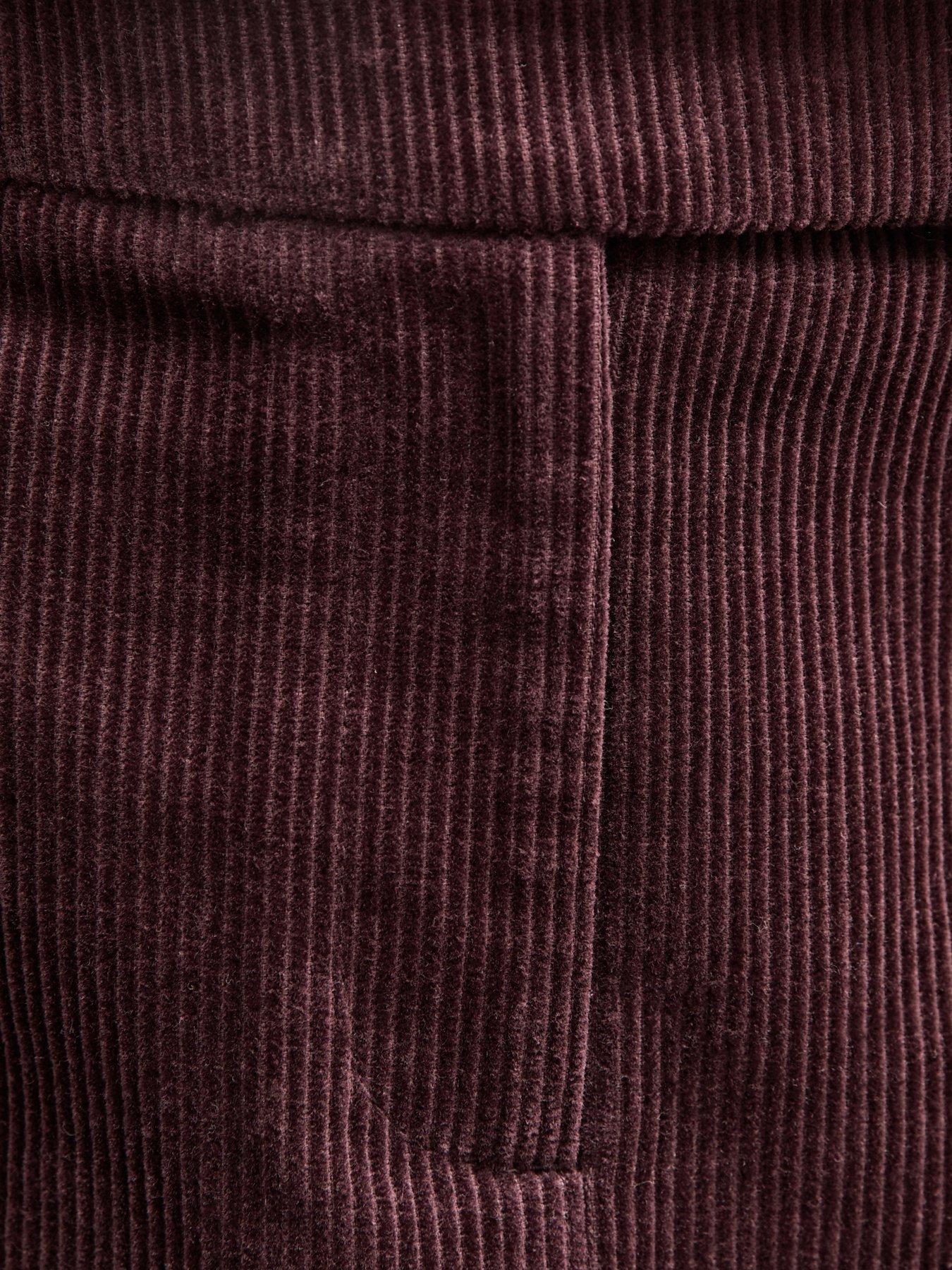 Image 6 of 6 of New Look Burgundy Corduroy Mini Skirt