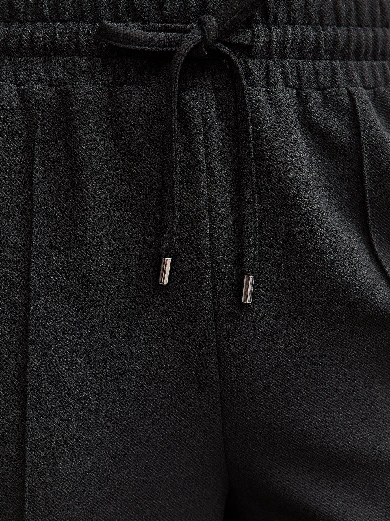 Image 5 of 6 of New Look Wide Leg Elasticated Waist Jersey Trousers - Black