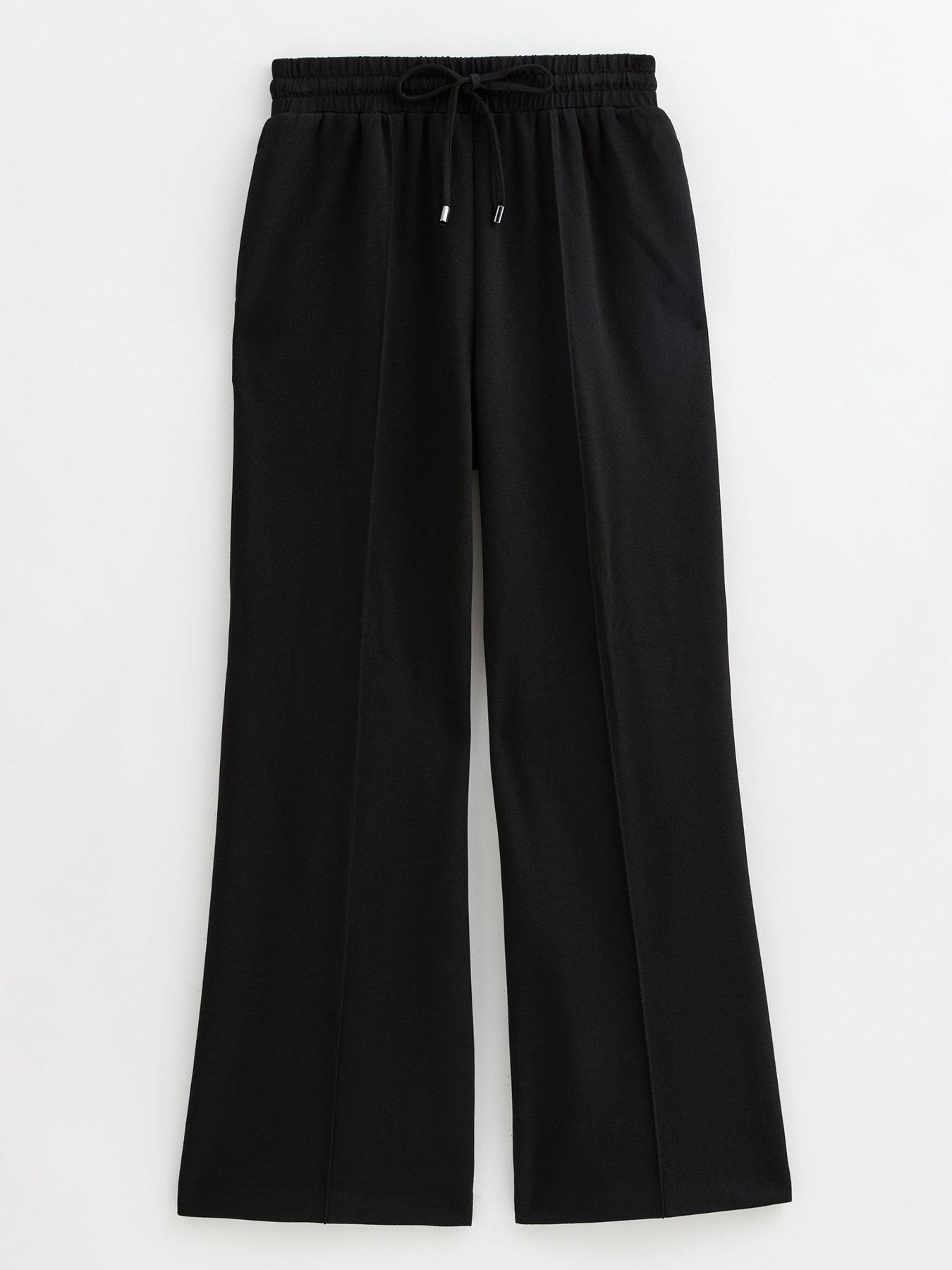 Image 6 of 6 of New Look Wide Leg Elasticated Waist Jersey Trousers - Black