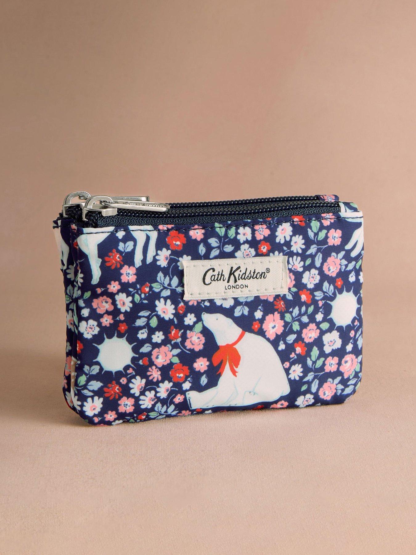  image of cath-kidston-polar-ditsy-double-zip-purse-navy