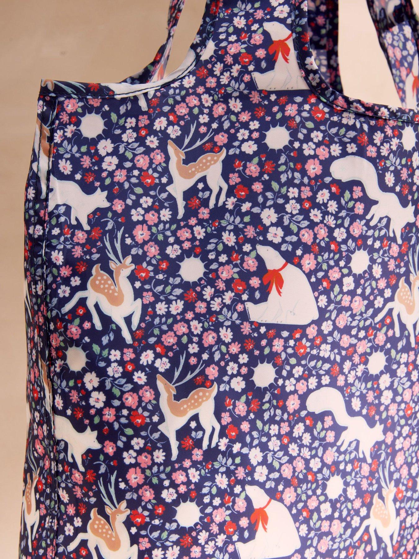  image of cath-kidston-polar-ditsy-foldaway-shopper-navy