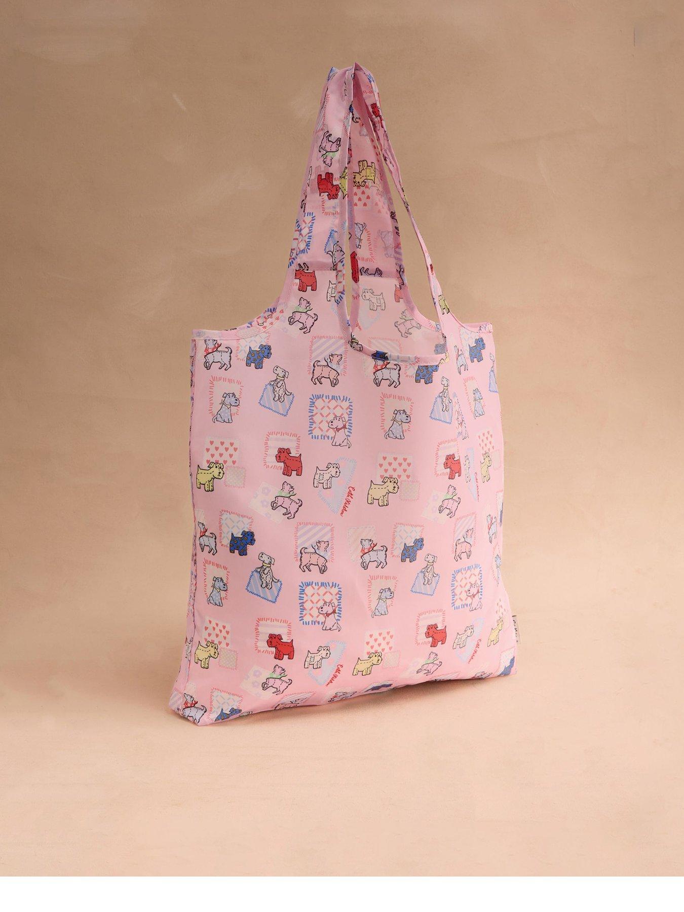  image of cath-kidston-teddy-dog-foldaway-shopper-pink