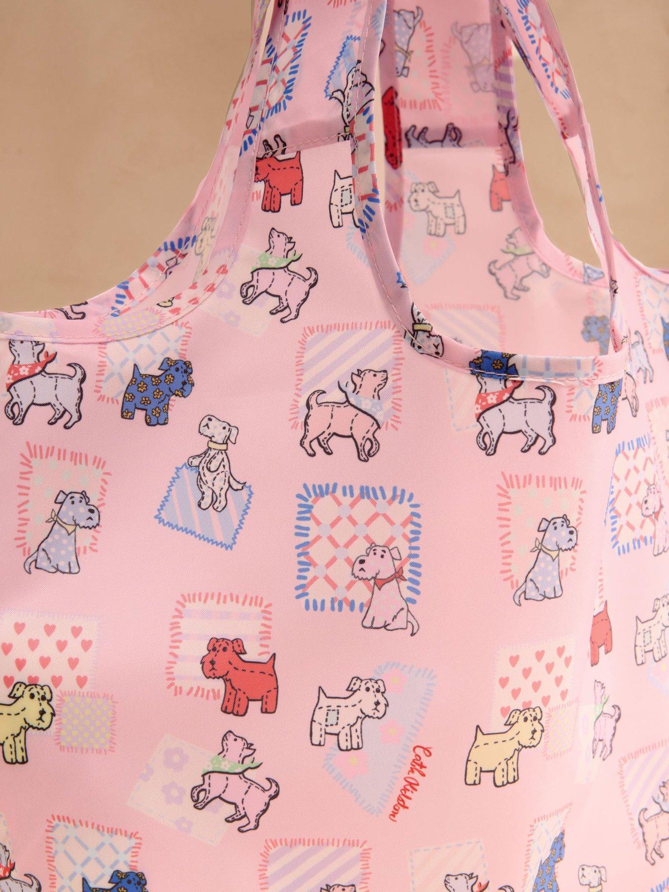  image of cath-kidston-teddy-dog-foldaway-shopper-pink