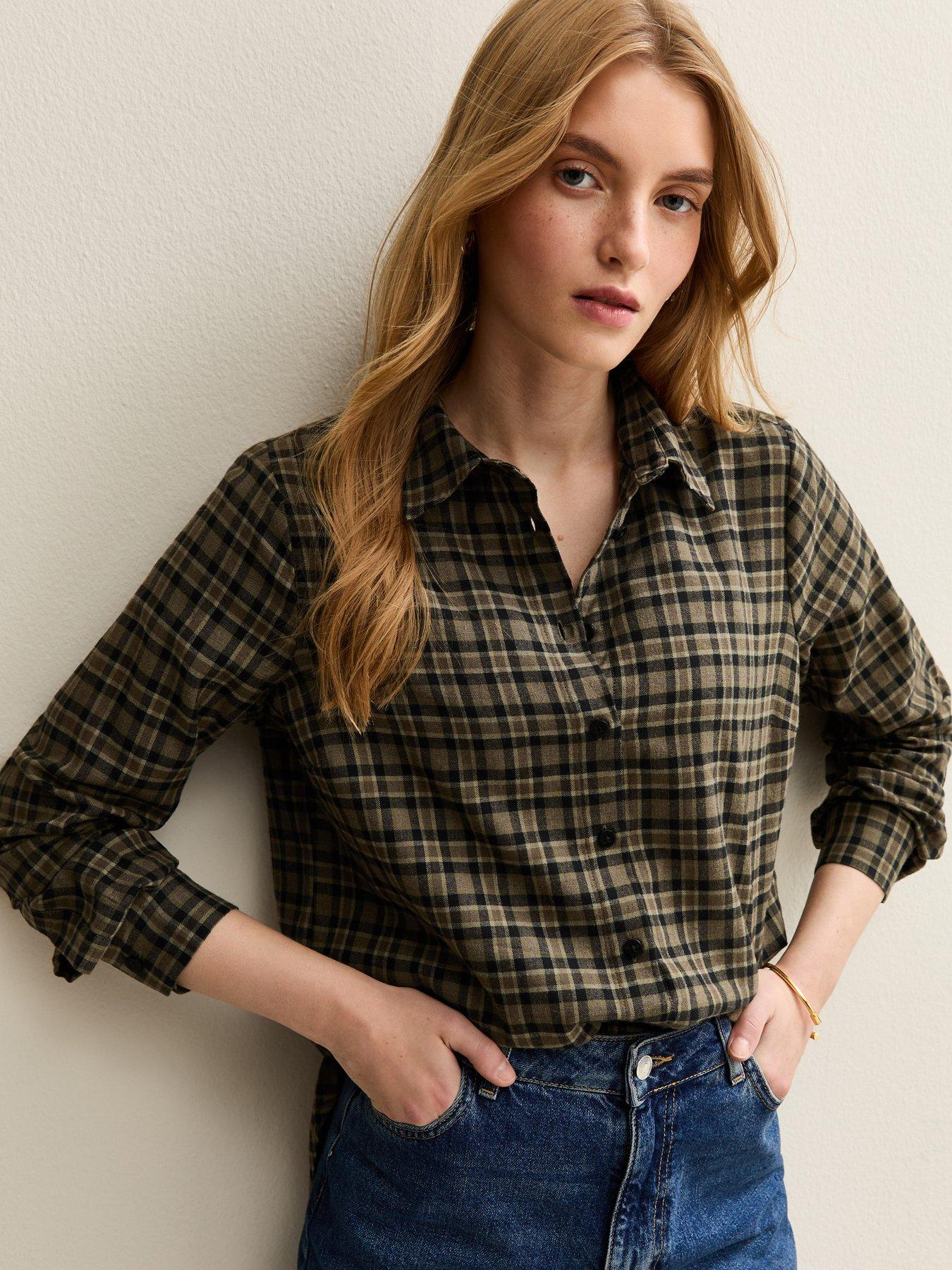 New Look Green Checked Long Sleeve Shirt