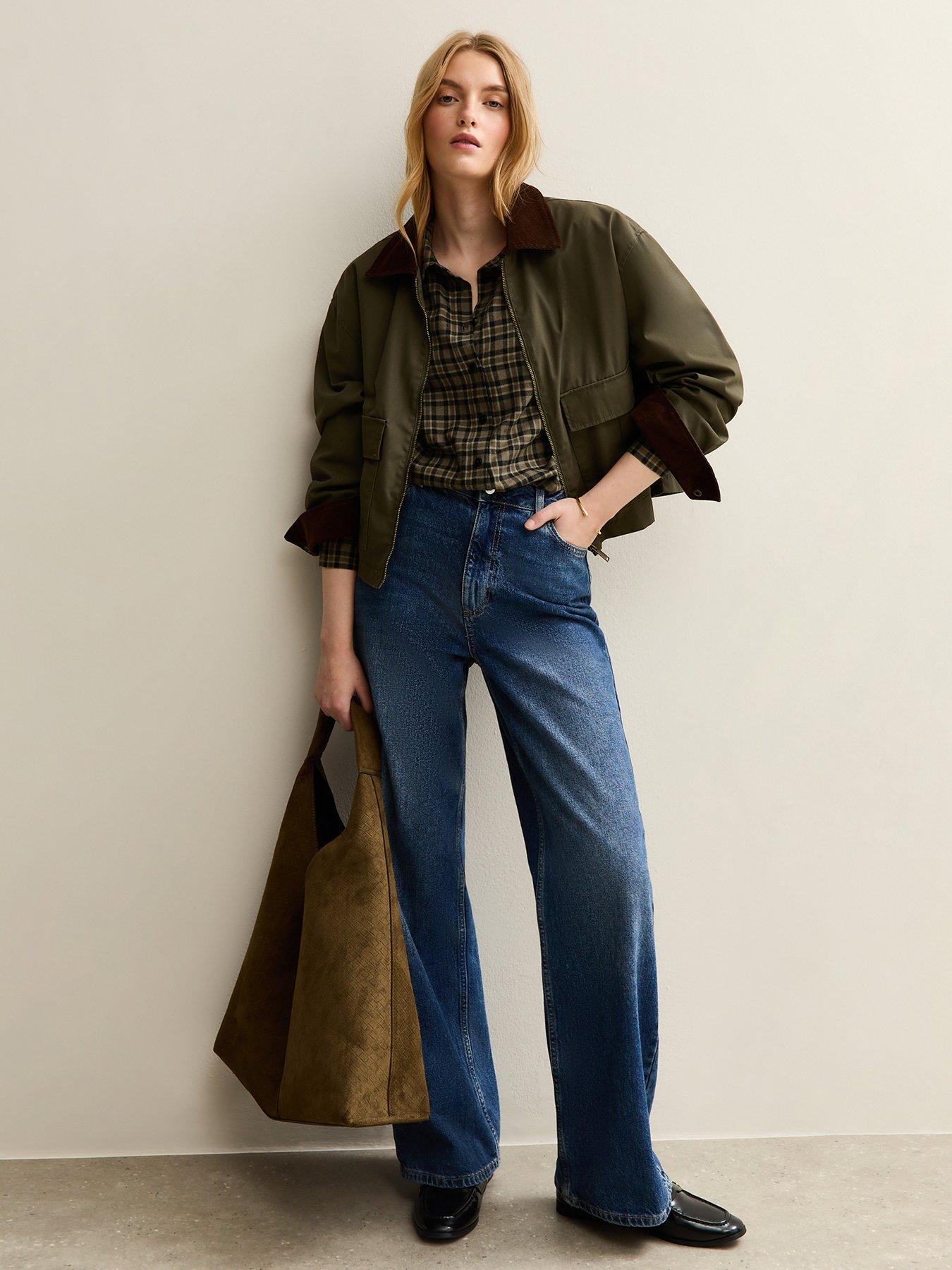  image of new-look-checked-long-sleeve-shirt-green