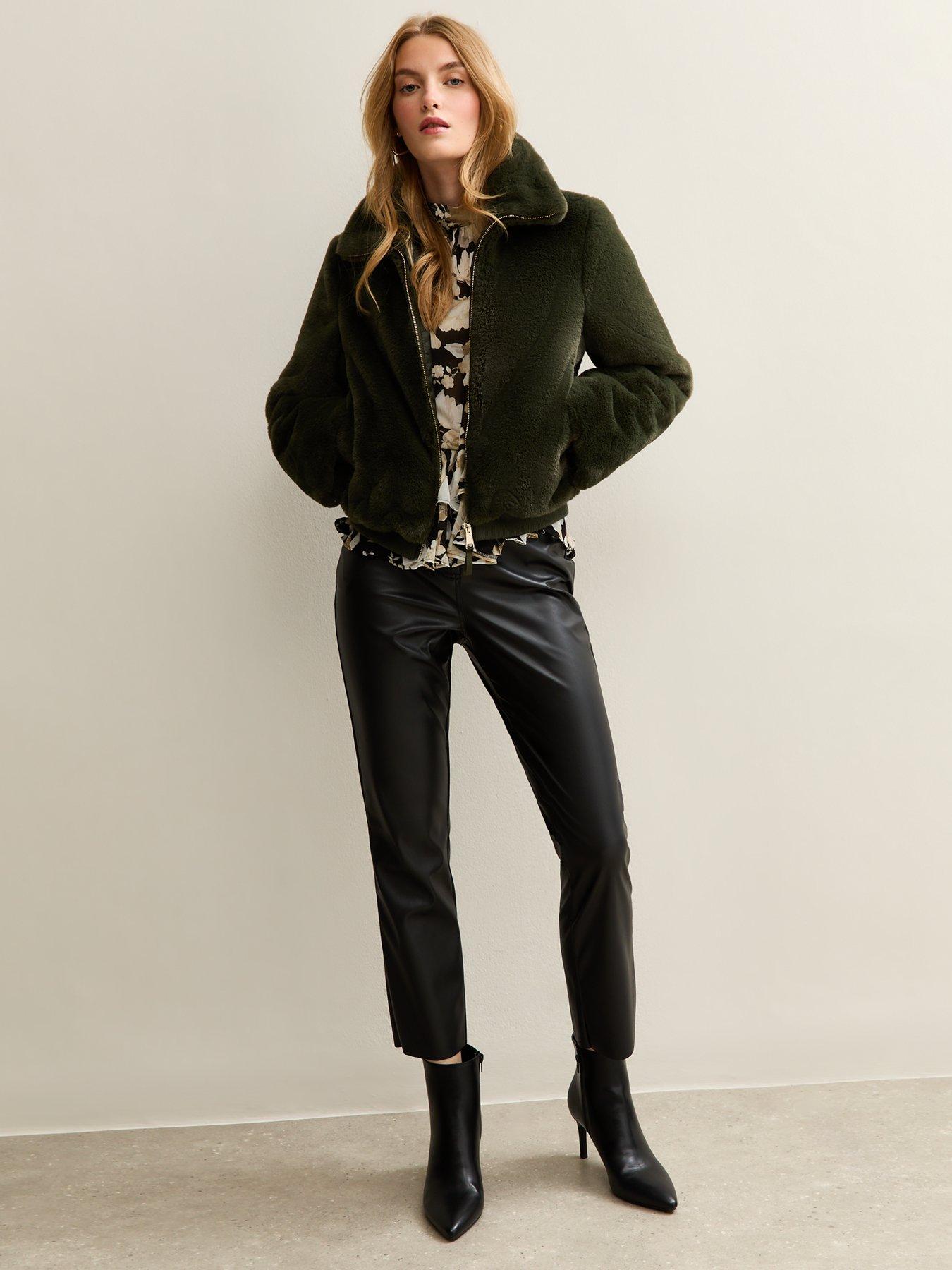 Image 3 of 5 of New Look Floral Print Chiffon High Neck Blouse - Black
