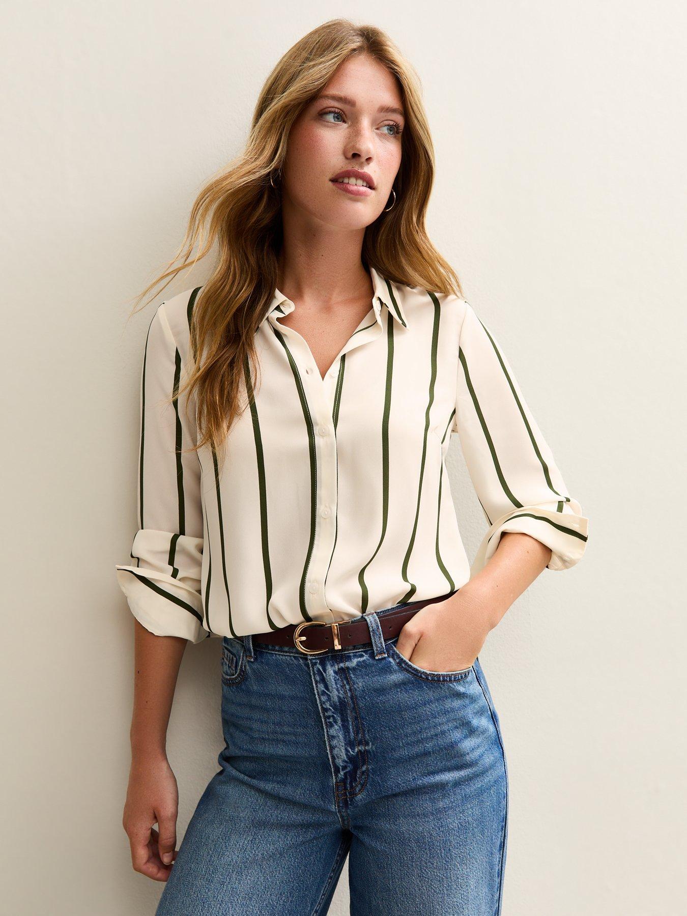 undefined Stripe Print Shirt - Green