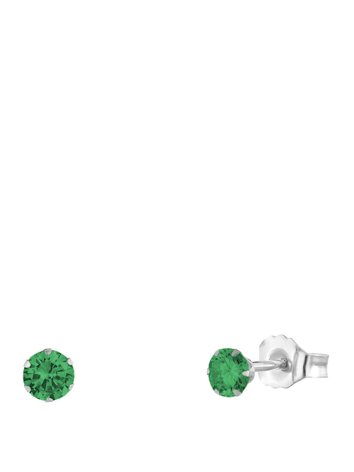 undefined Sterling Silver 3mm CZ Birthstone Stud Earrings