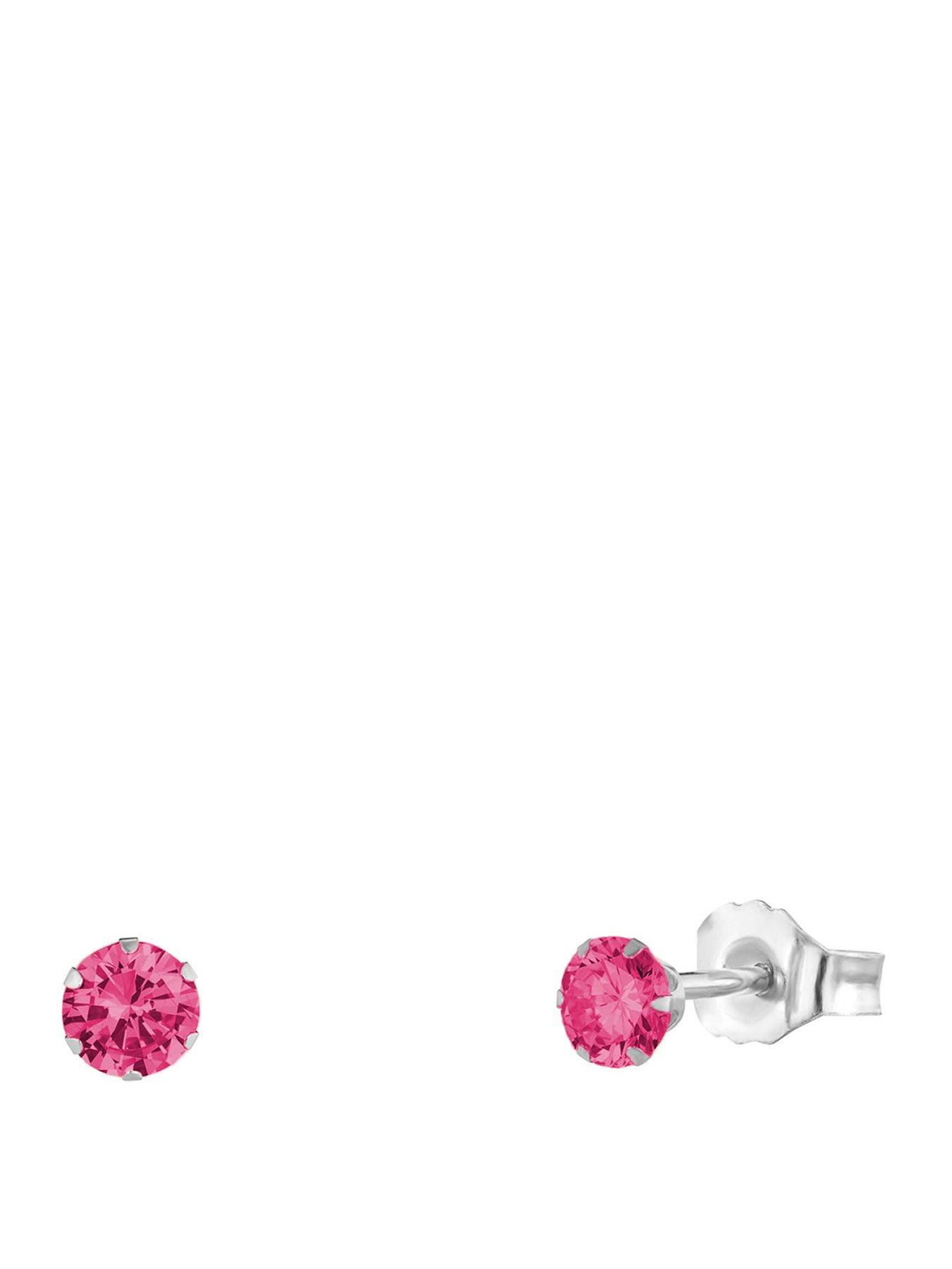 undefined Sterling Silver 3mm CZ Birthstone Stud Earrings