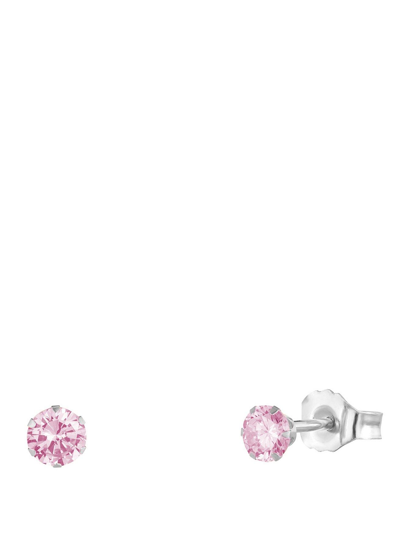 undefined Sterling Silver 3mm CZ Birthstone Stud Earrings
