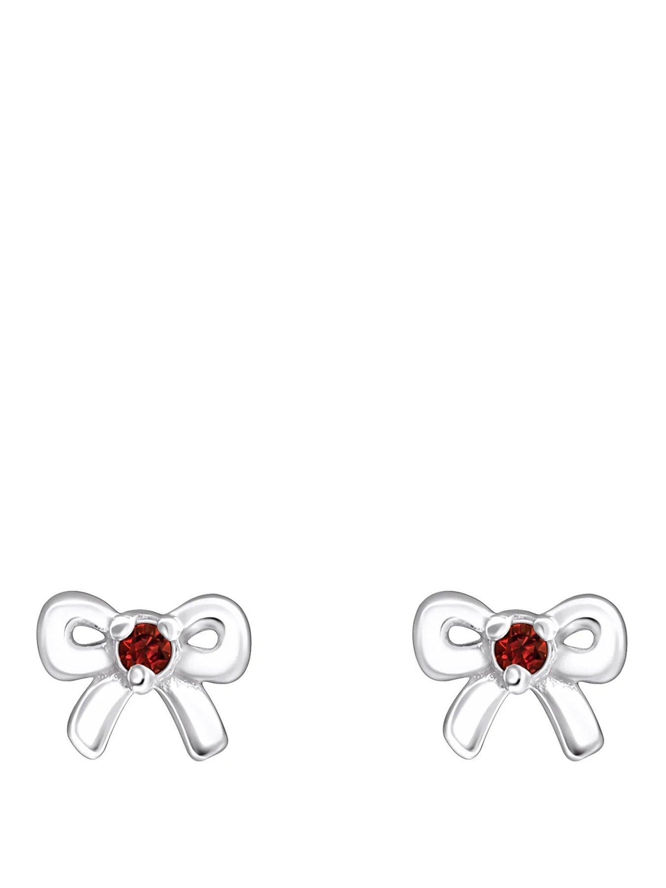 the-love-collection-sterling-silver-bow-cz-birthstone-stud-earrings
