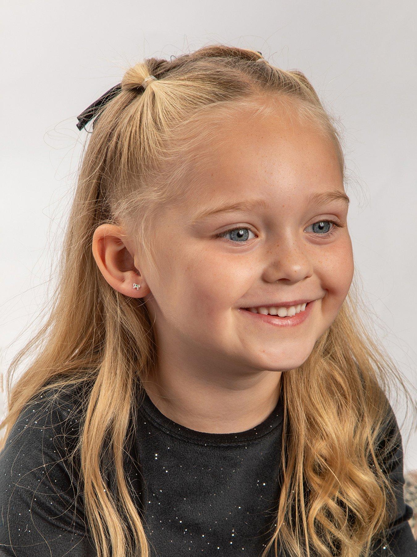  image of the-love-collection-sterling-silver-bow-cz-birthstone-stud-earrings