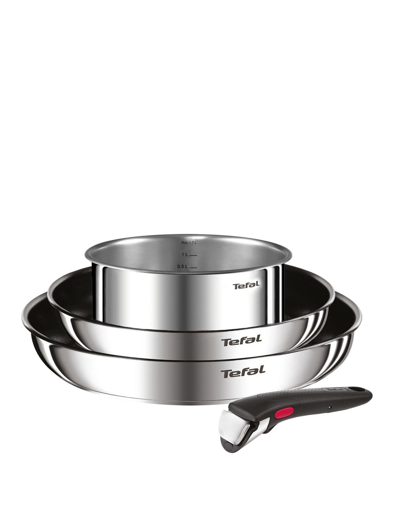Image 1 of 7 of Tefal Ingenio Cook &amp; Eat 4pc Set of Pans Stainless Steel