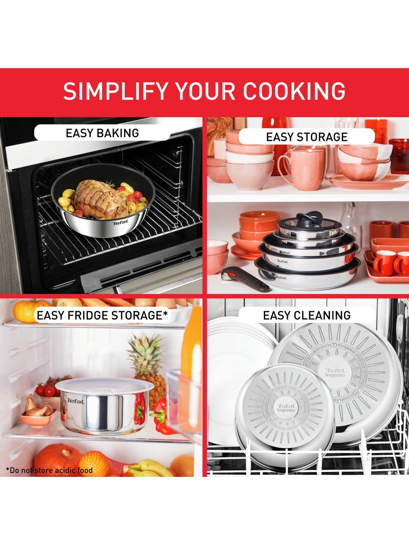  image of tefal-ingenio-cook-amp-eat-8pc-set-of-pans-stainless-steel