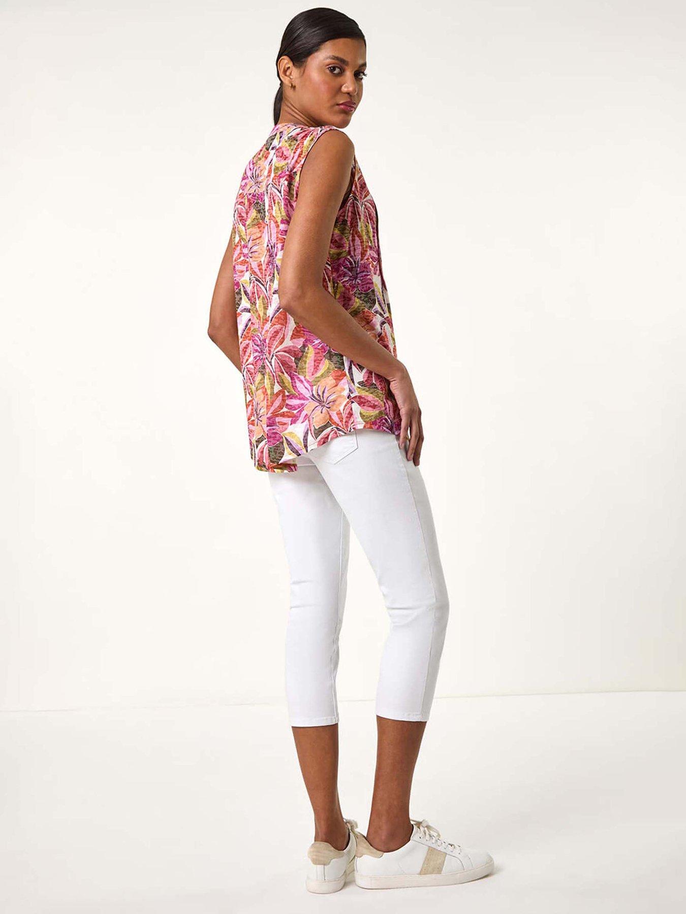 Image 2 of 5 of Roman Floral Burnout Pintuck Shirt - Pink