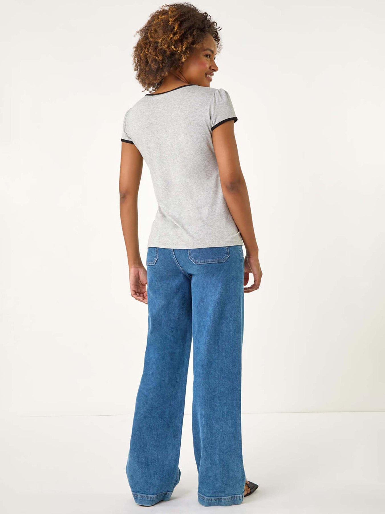 Image 2 of 5 of Roman Bow Front Stretch Top - Grey