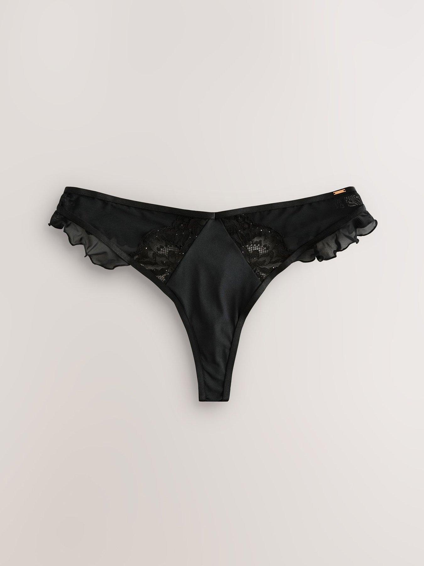  image of lipsy-embellished-ruffel-thong-mink-pink