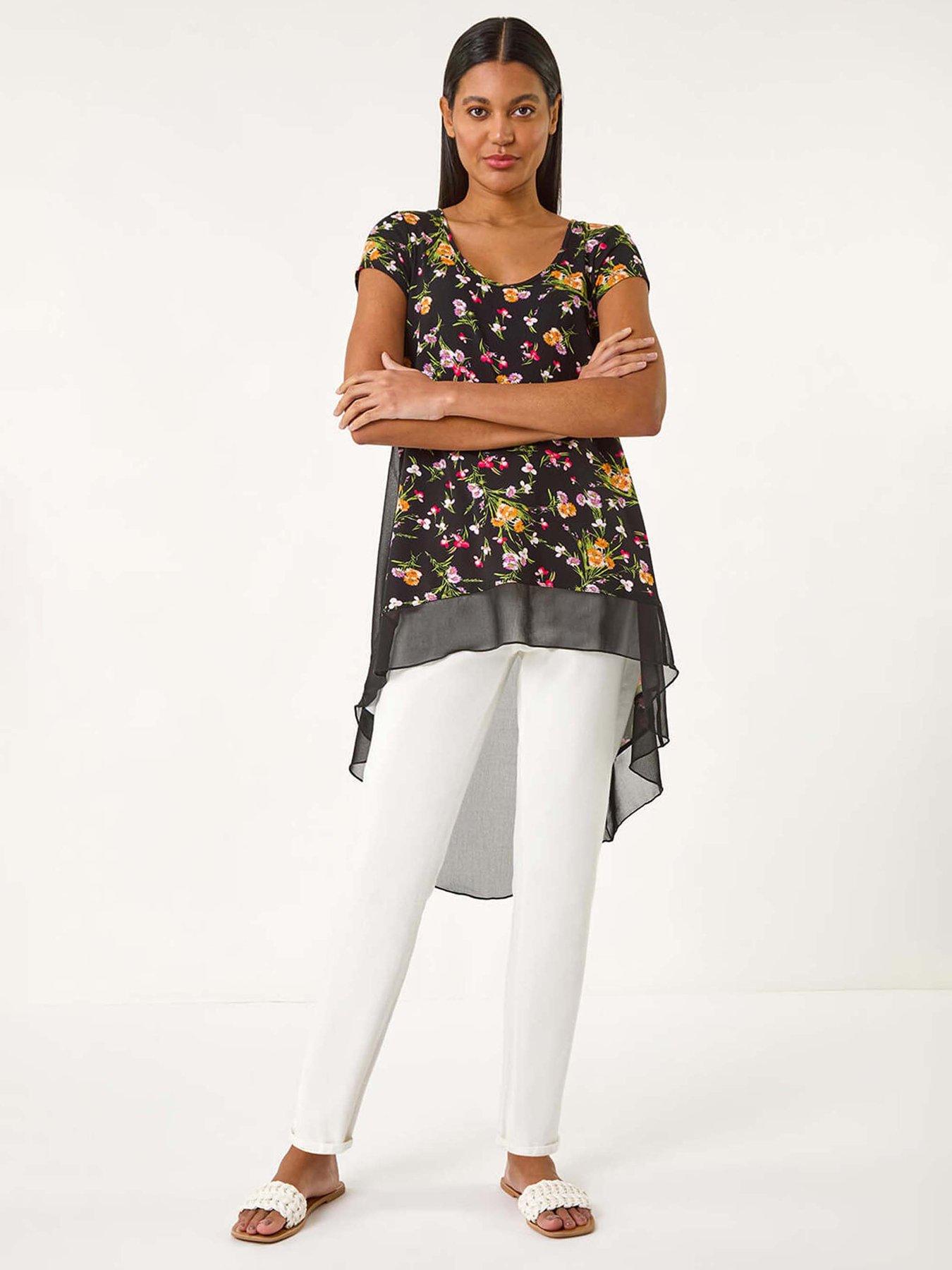undefined Floral High Low Hem Top - Pink