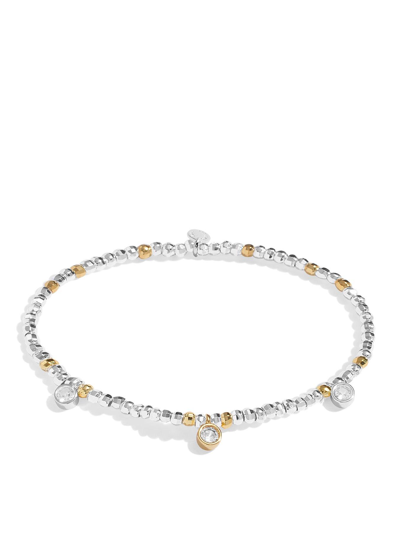 Joma Jewellery SPARKLE CONFETTI A LITTLE , SEASON TO SPARKLE , Silver & Gold Plated , Bracelet , 17.5cm stretch