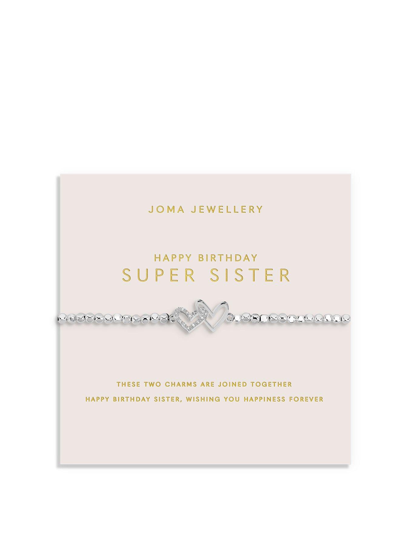 undefined FOREVER YOURS , HAPPY BIRTHDAY SUPER SISTER , Silver Plated , Bracelet , 17.5cm stretch