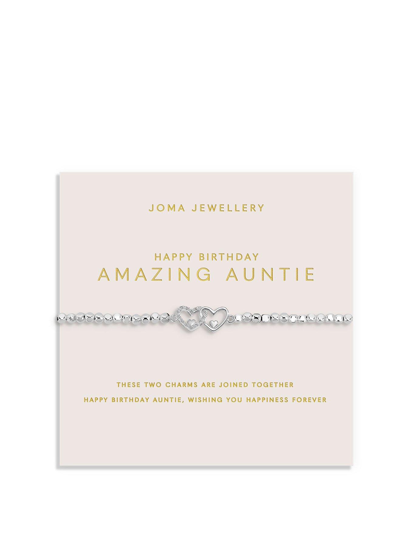 undefined FOREVER YOURS , HAPPY BIRTHDAY AMAZING AUNTIE , Silver Plated , Bracelet , 17.5cm stretch