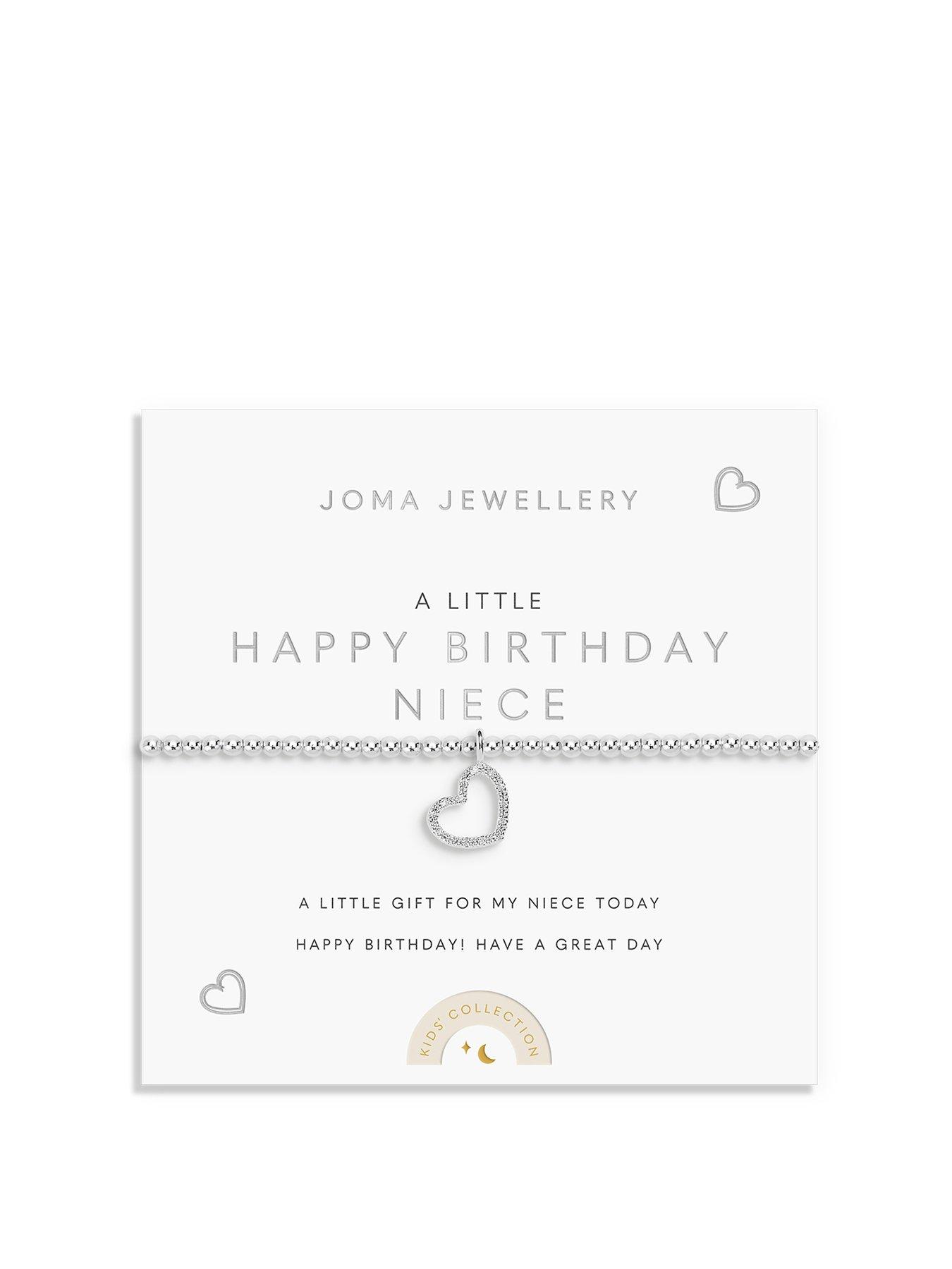 Image 1 of 4 of Joma Jewellery KIDS' A LITTLE , HAPPY BIRTHDAY NIECE , Silver Plated , Bracelet , 15.5cm stretch