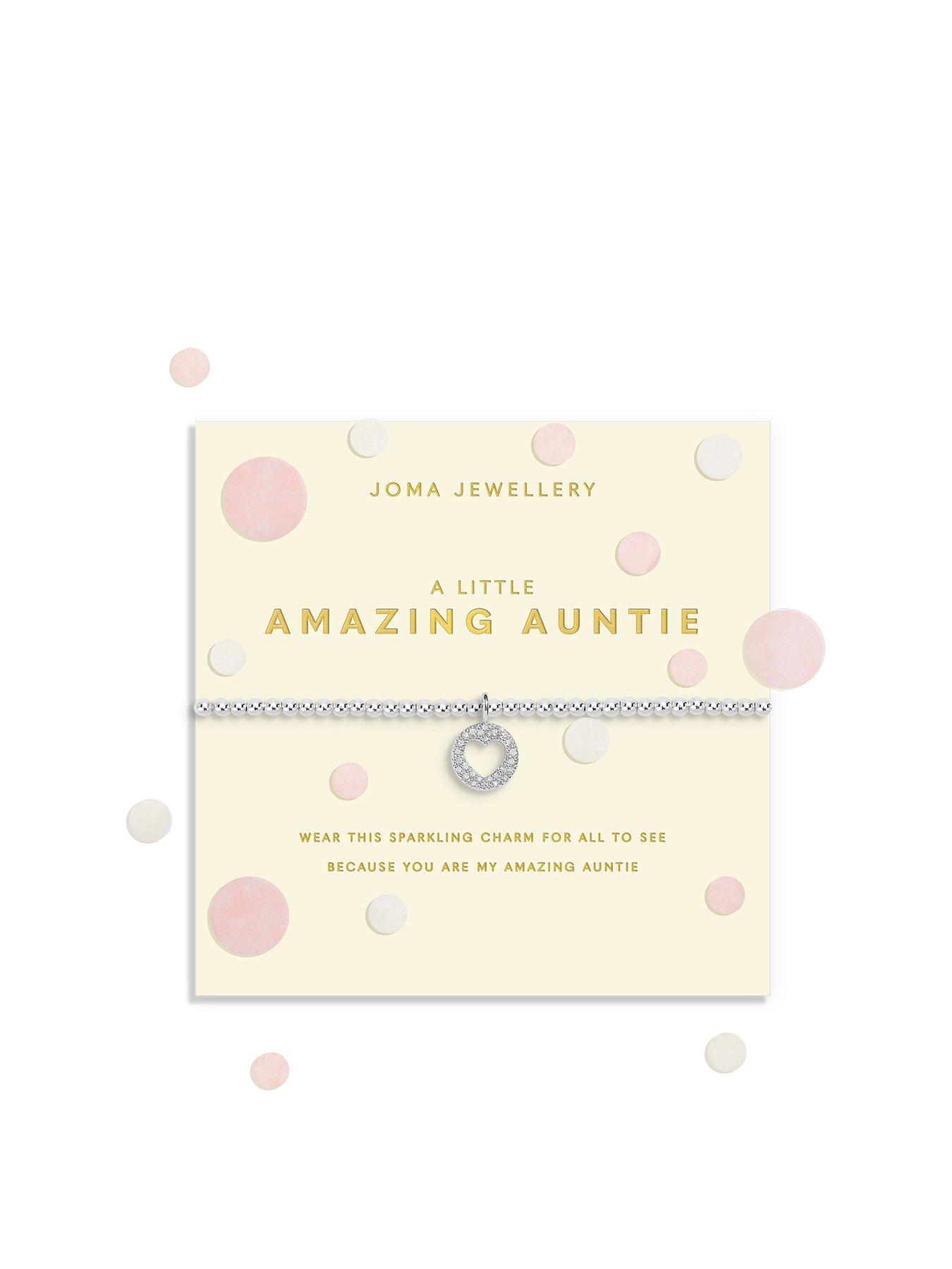  image of joma-jewellery-confetti-a-little-amazing-auntie-silver-plated-bracelet-175cm-stretch