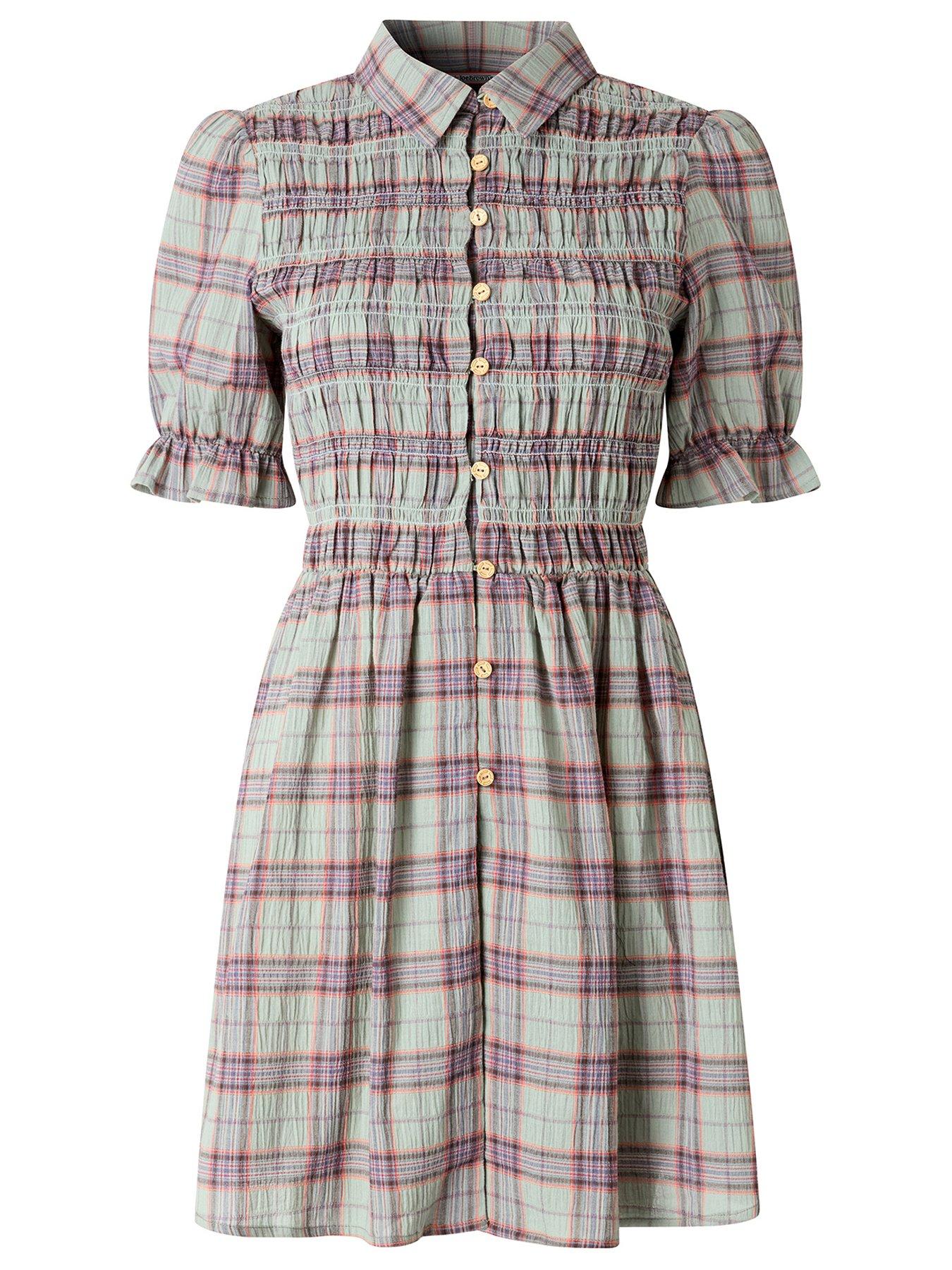 Image 6 of 6 of Joe Browns All About The Checks Shirred Tunic Shirt - Green