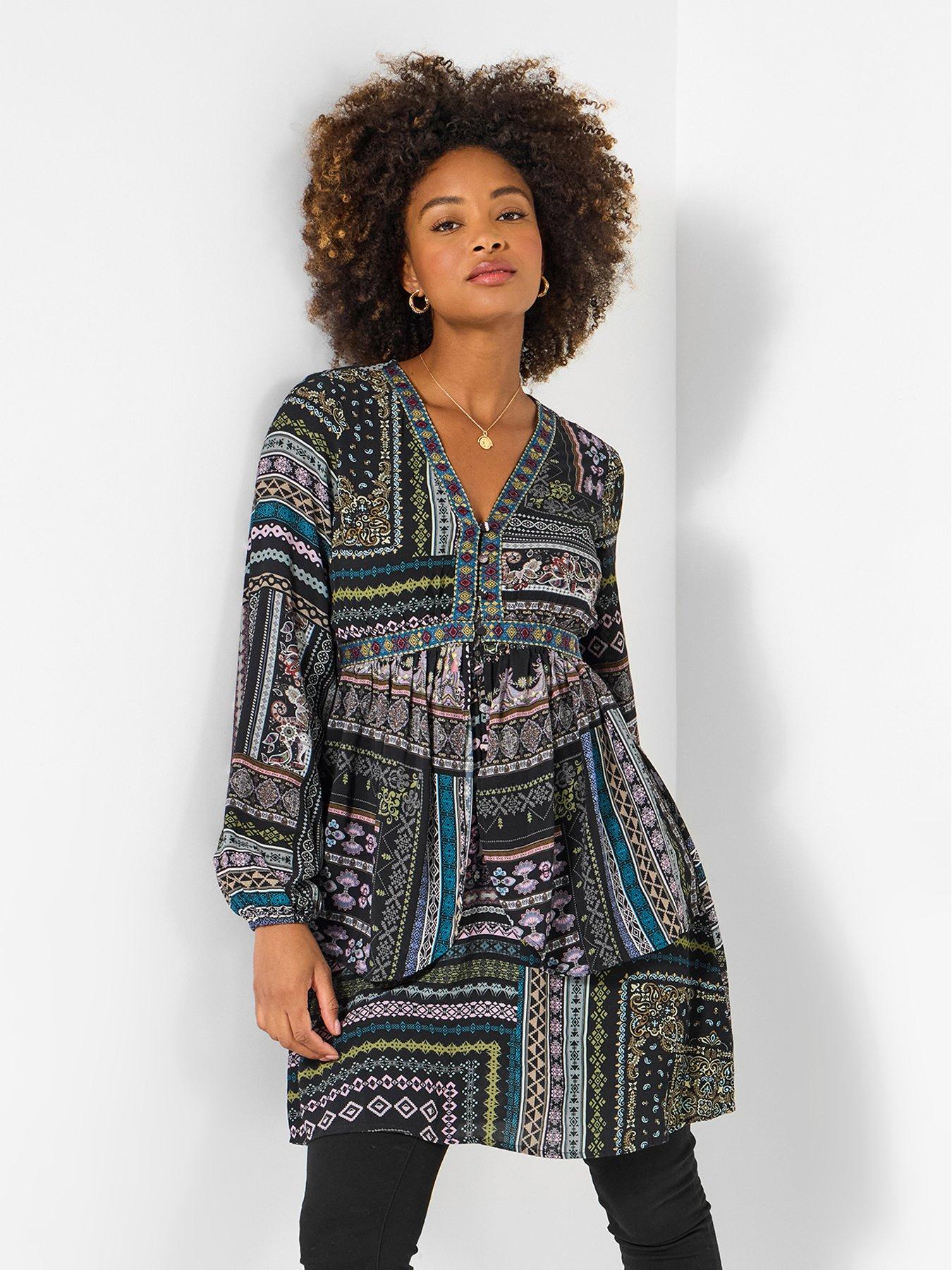 undefined Beautiful Boho Tunic Dress - Black