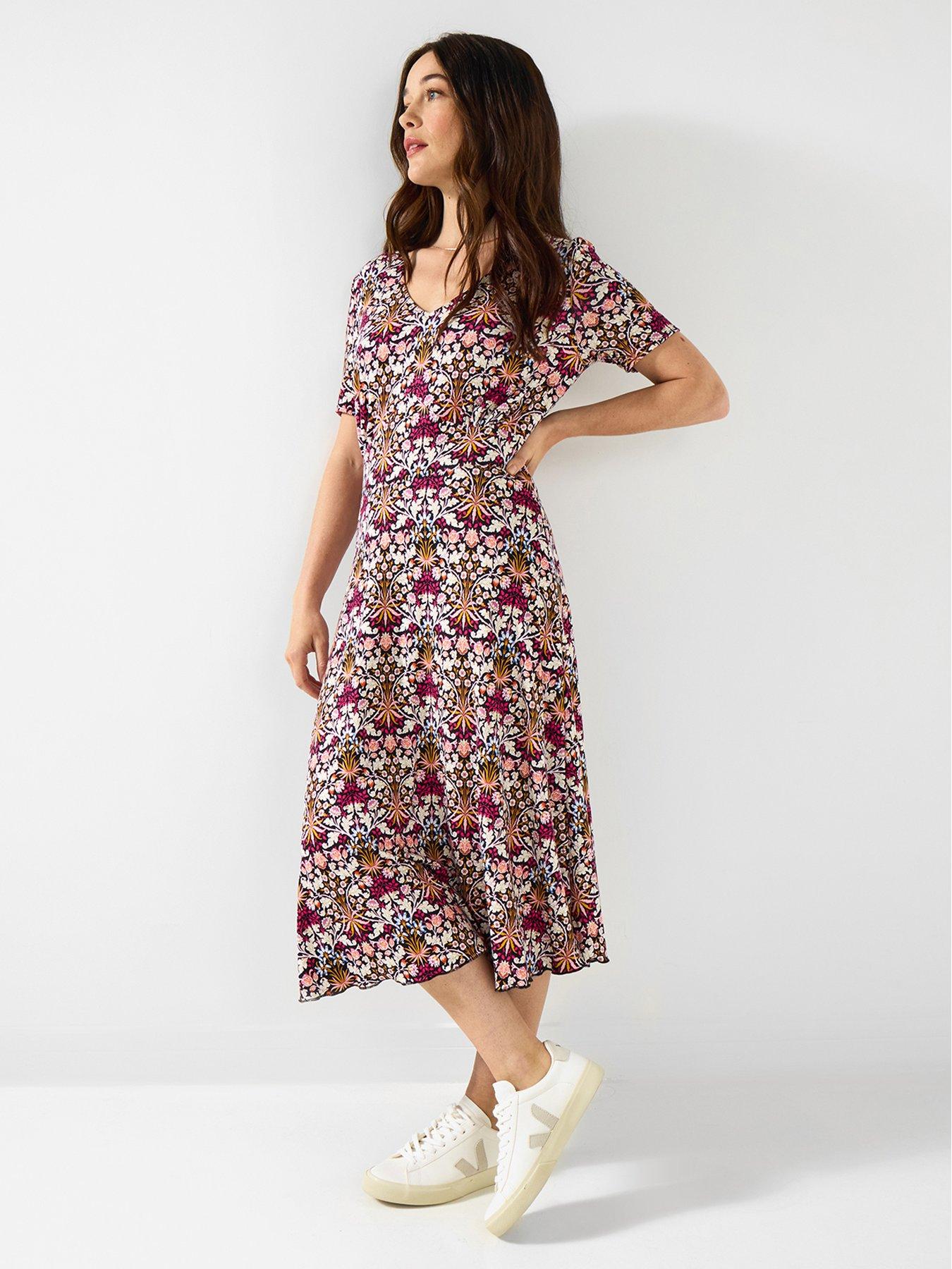 undefined Radiant Reversible Printed Jersey Dress  - Plum