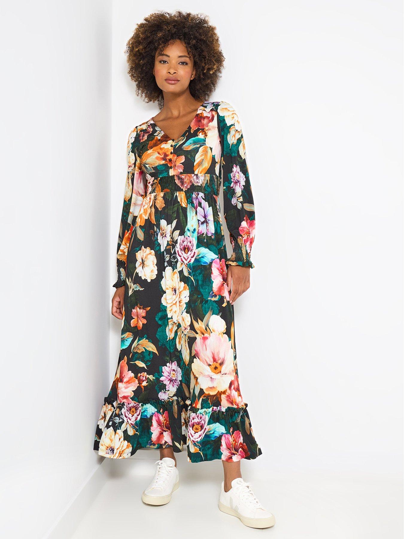undefined Remarkable Floral Print Jersey Dress  - Multi