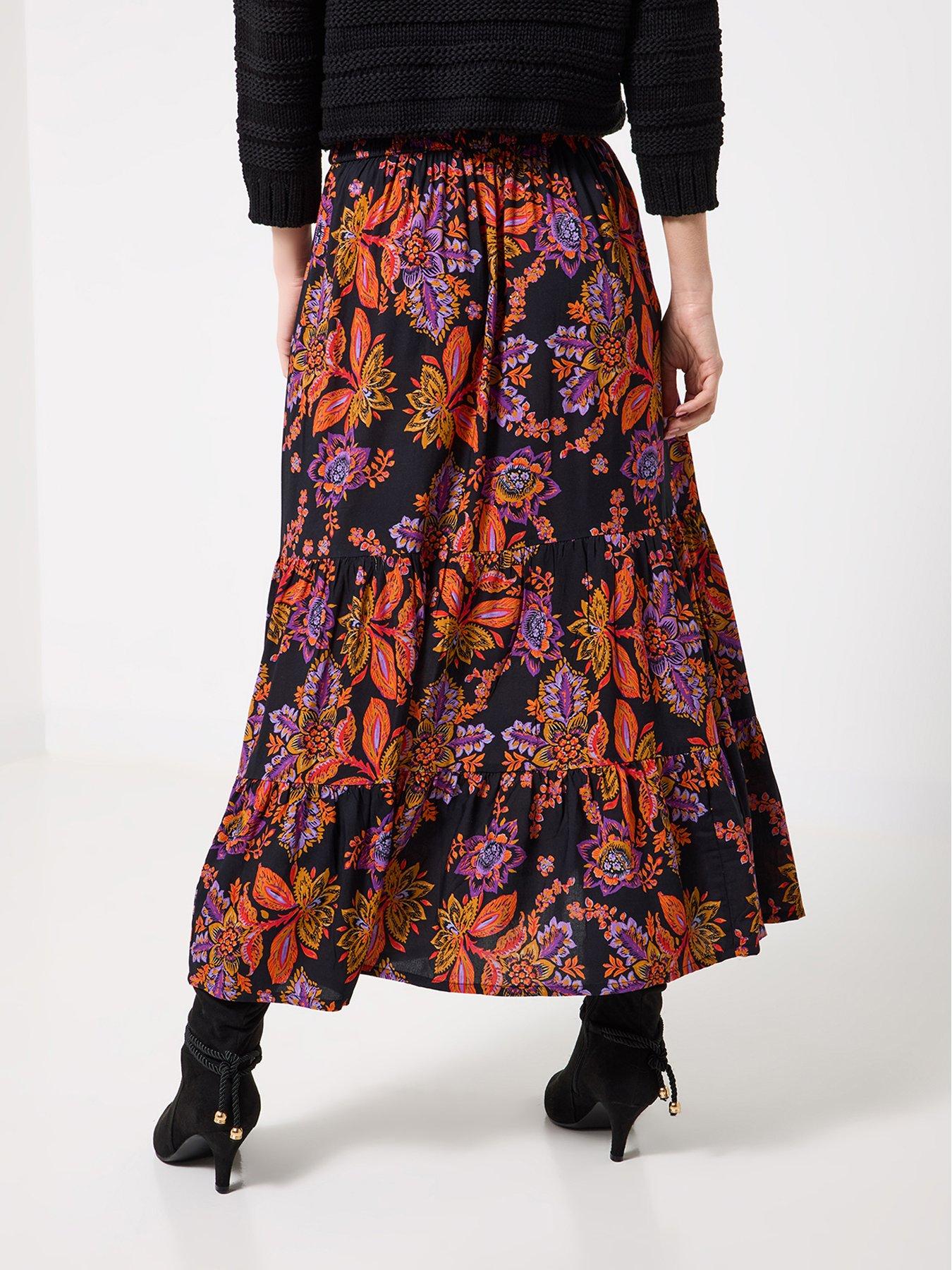 Image 2 of 6 of Joe Browns Fabulous Florals Button Front Maxi Skirt - Purple