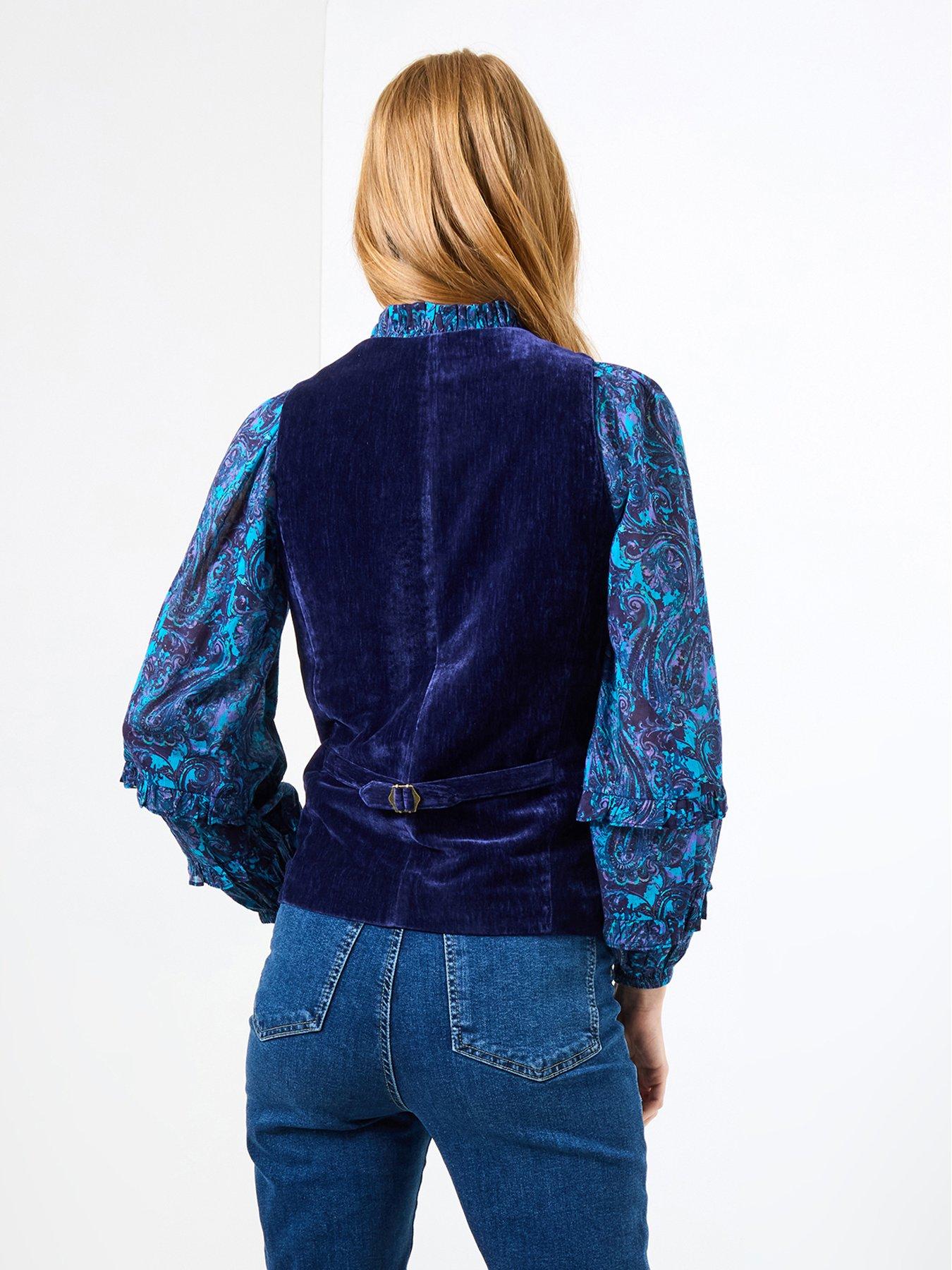 Image 4 of 5 of Joe Browns Sassy Velvet Waistcoat - Midnight