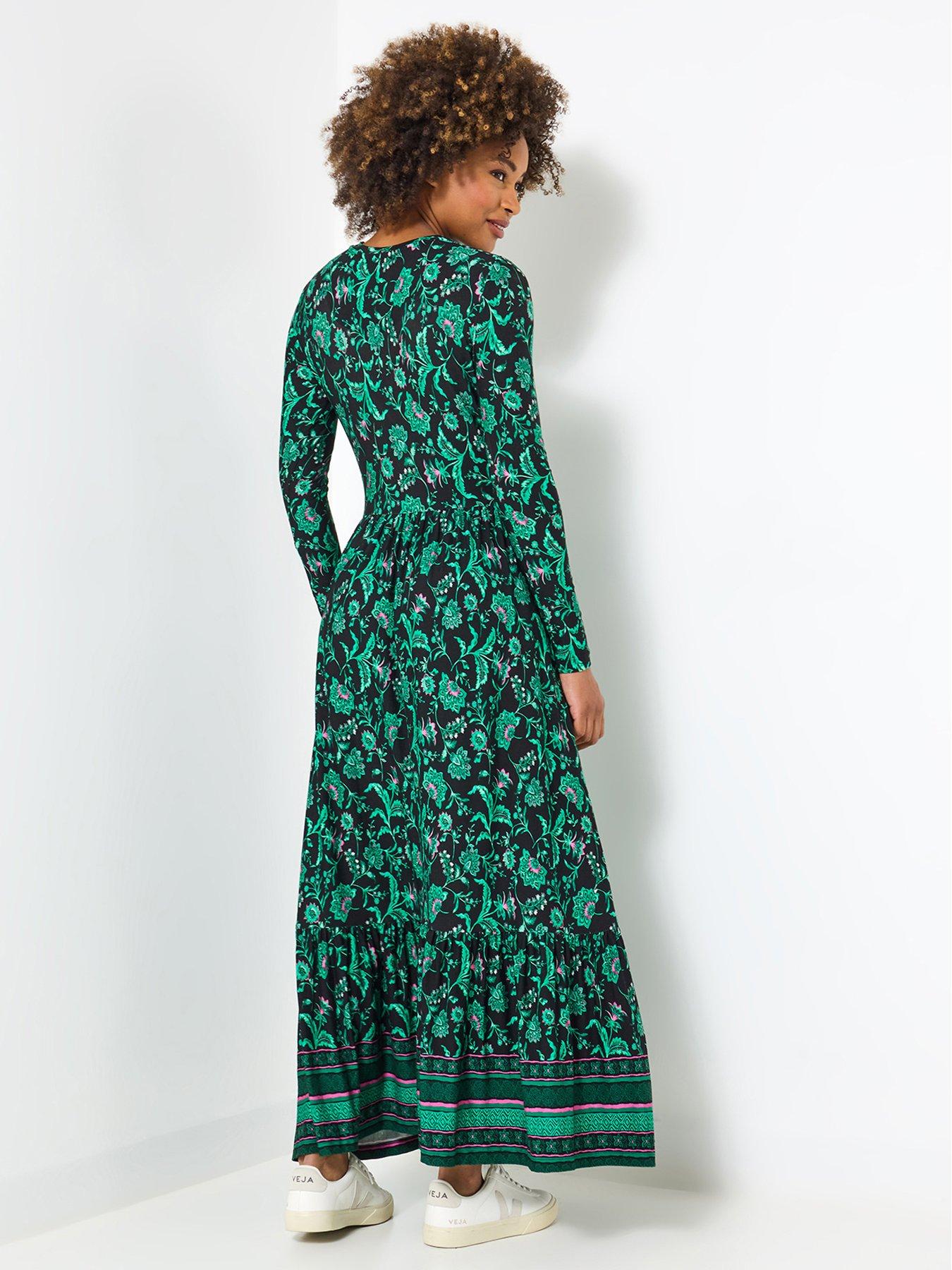  image of joe-browns-bella-border-print-jersey-dress-black