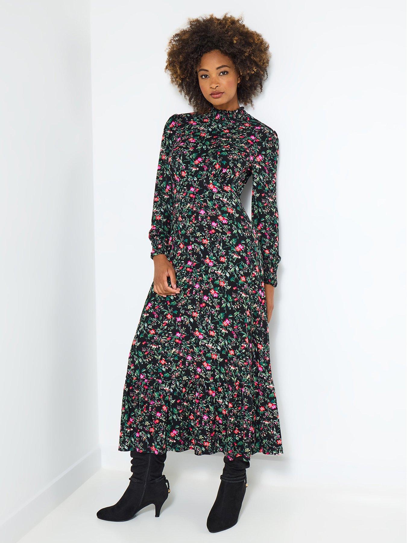 undefined Winter Garden Jersey Dress  - Black