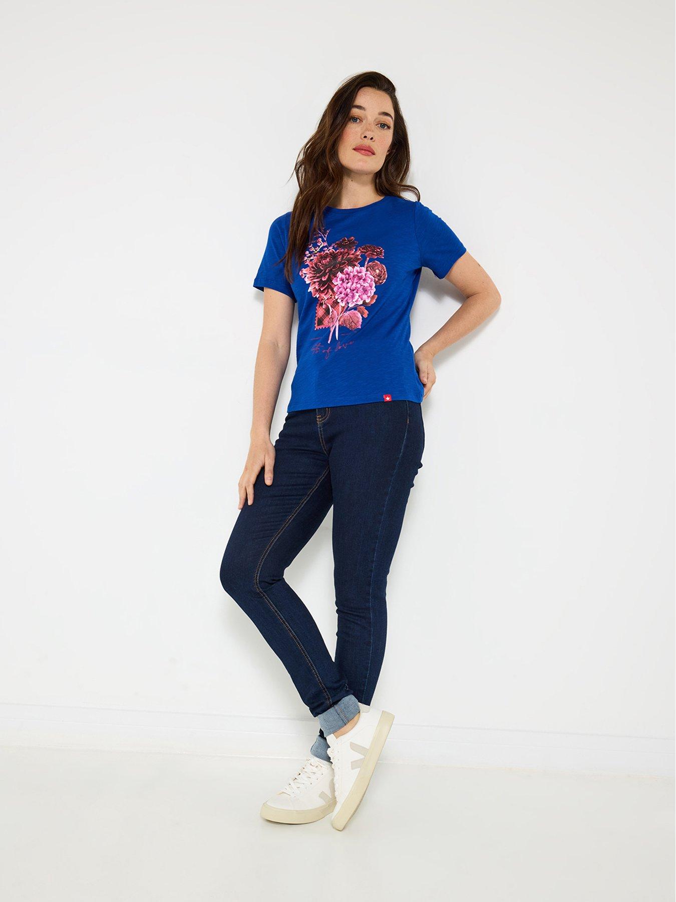 Image 4 of 5 of Joe Browns Pretty Floral T Shirt - Navy