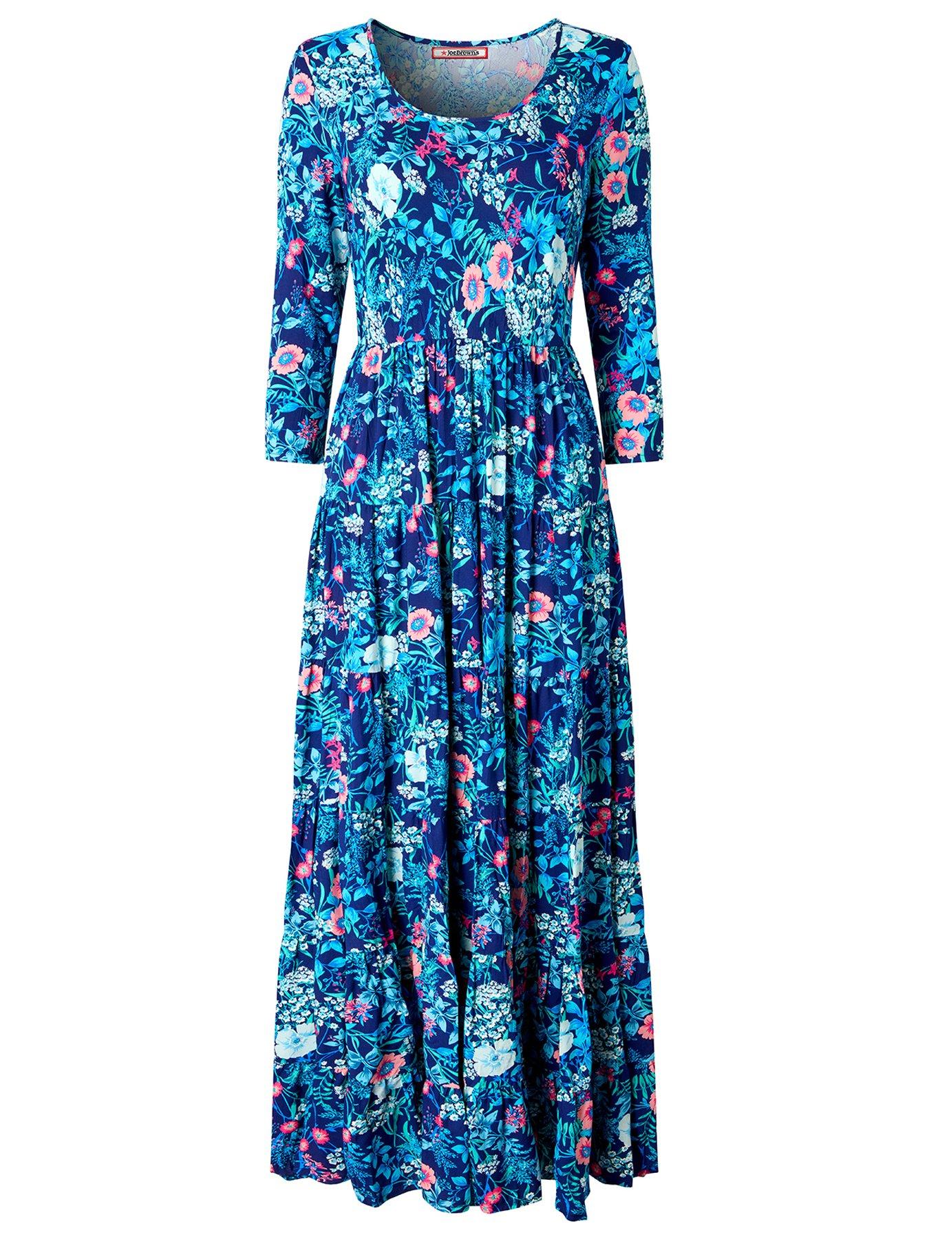Image 5 of 5 of Joe Browns Charming Floral Printed Crinkle Dress - Blue