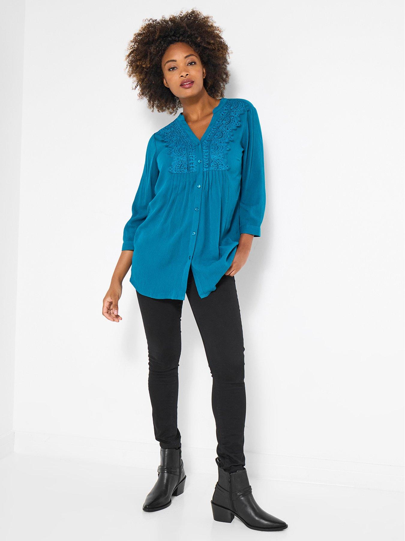 Image 3 of 5 of Joe Browns Lovely Lace Trim Blouse - Teal