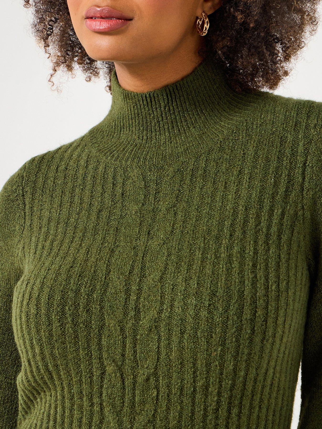 Image 4 of 5 of Joe Browns Cosy Cable Front Knitted Dress - Green