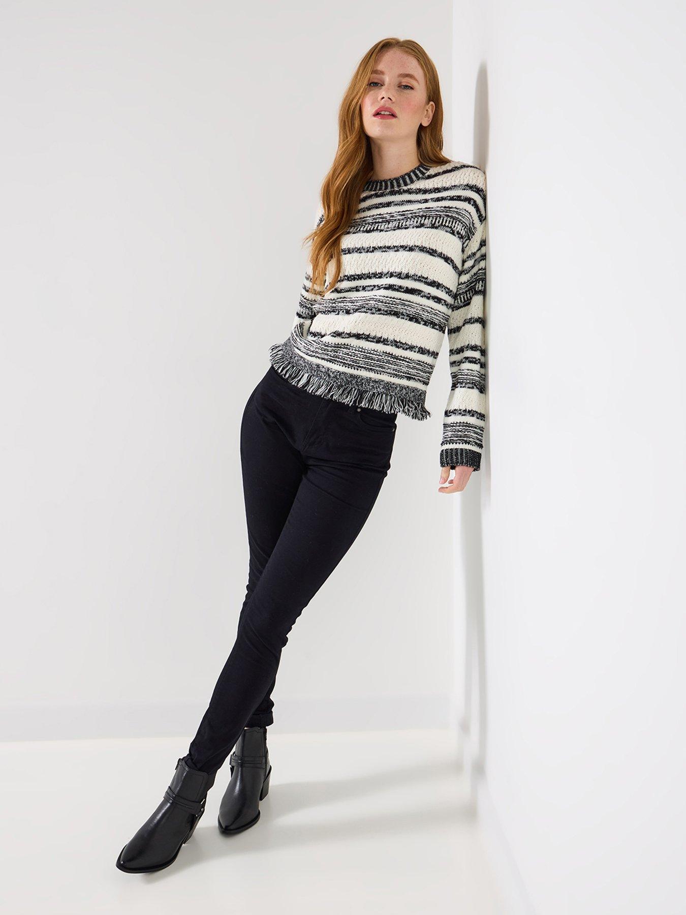 Image 2 of 6 of Joe Browns Mono Magic Fringed Jumper - Monochrome