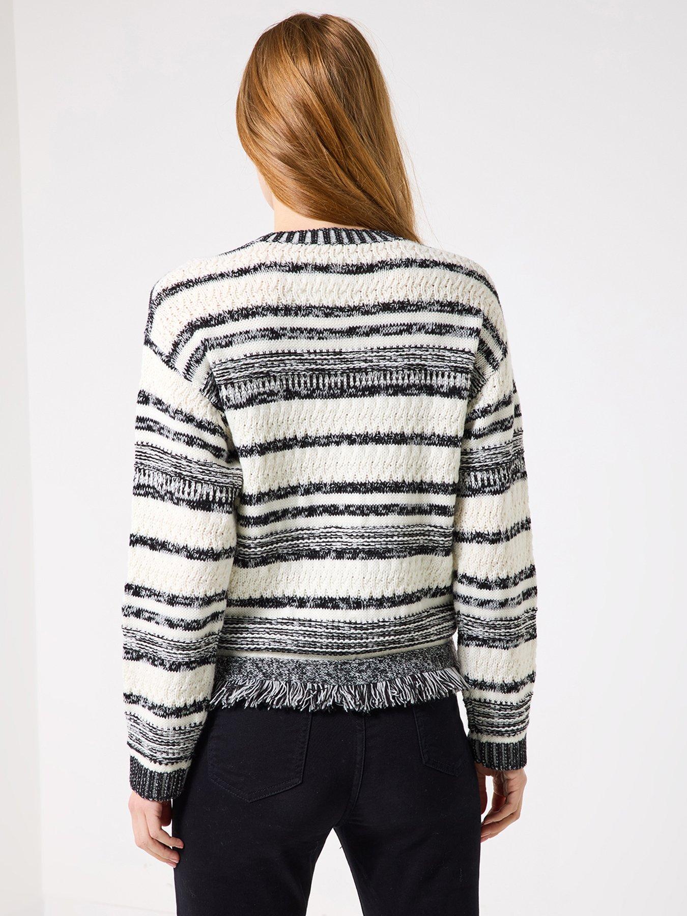 Image 3 of 6 of Joe Browns Mono Magic Fringed Jumper - Monochrome
