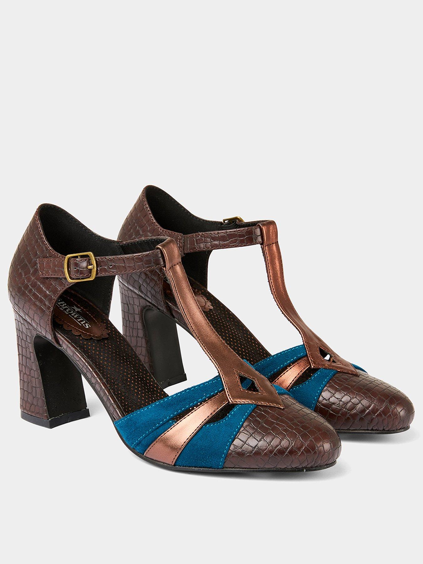 Image 3 of 6 of Joe Browns A Vintage Affair T Bar Shoes - Chocolate Multi