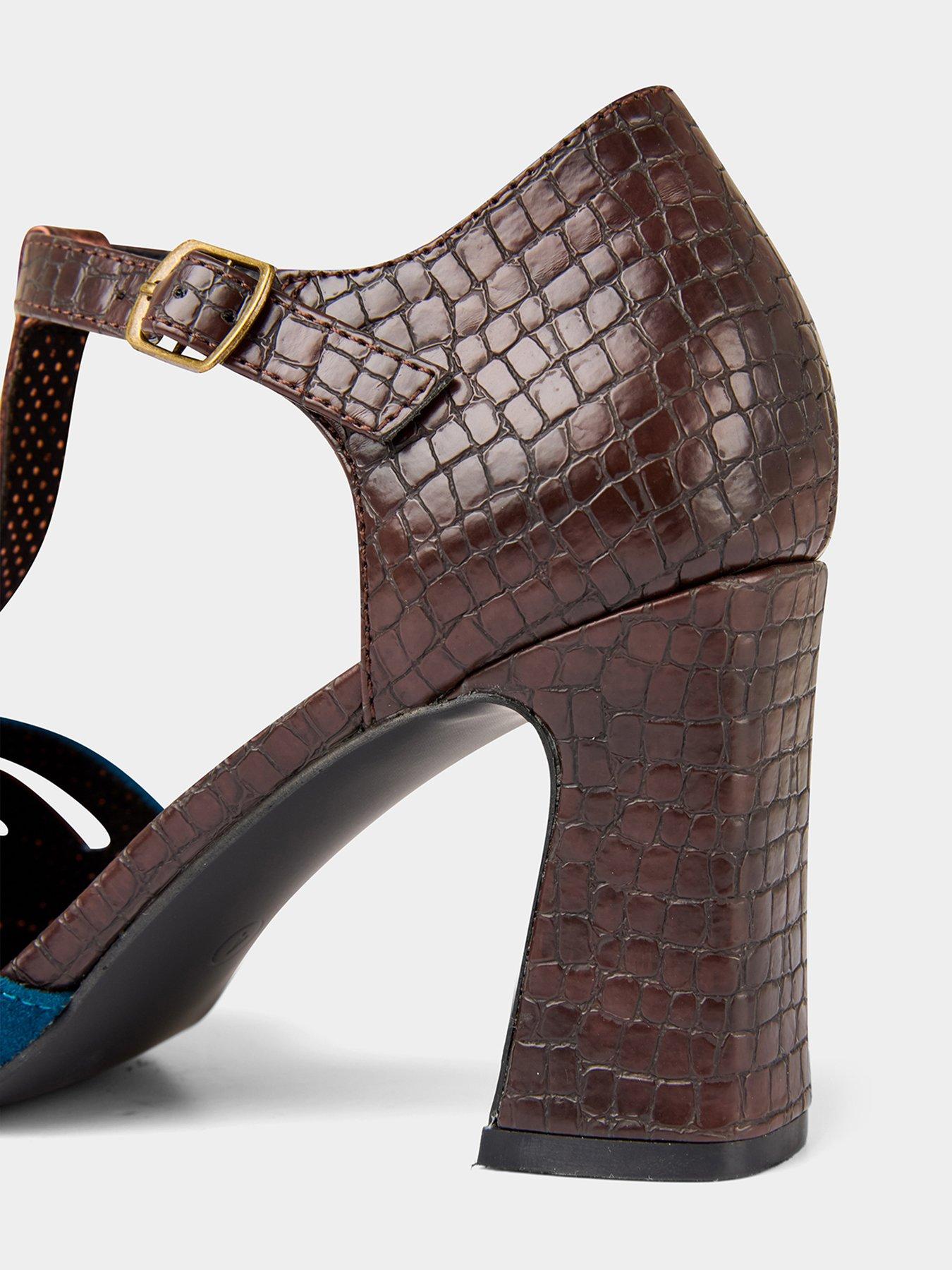 Image 6 of 6 of Joe Browns A Vintage Affair T Bar Shoes - Chocolate Multi
