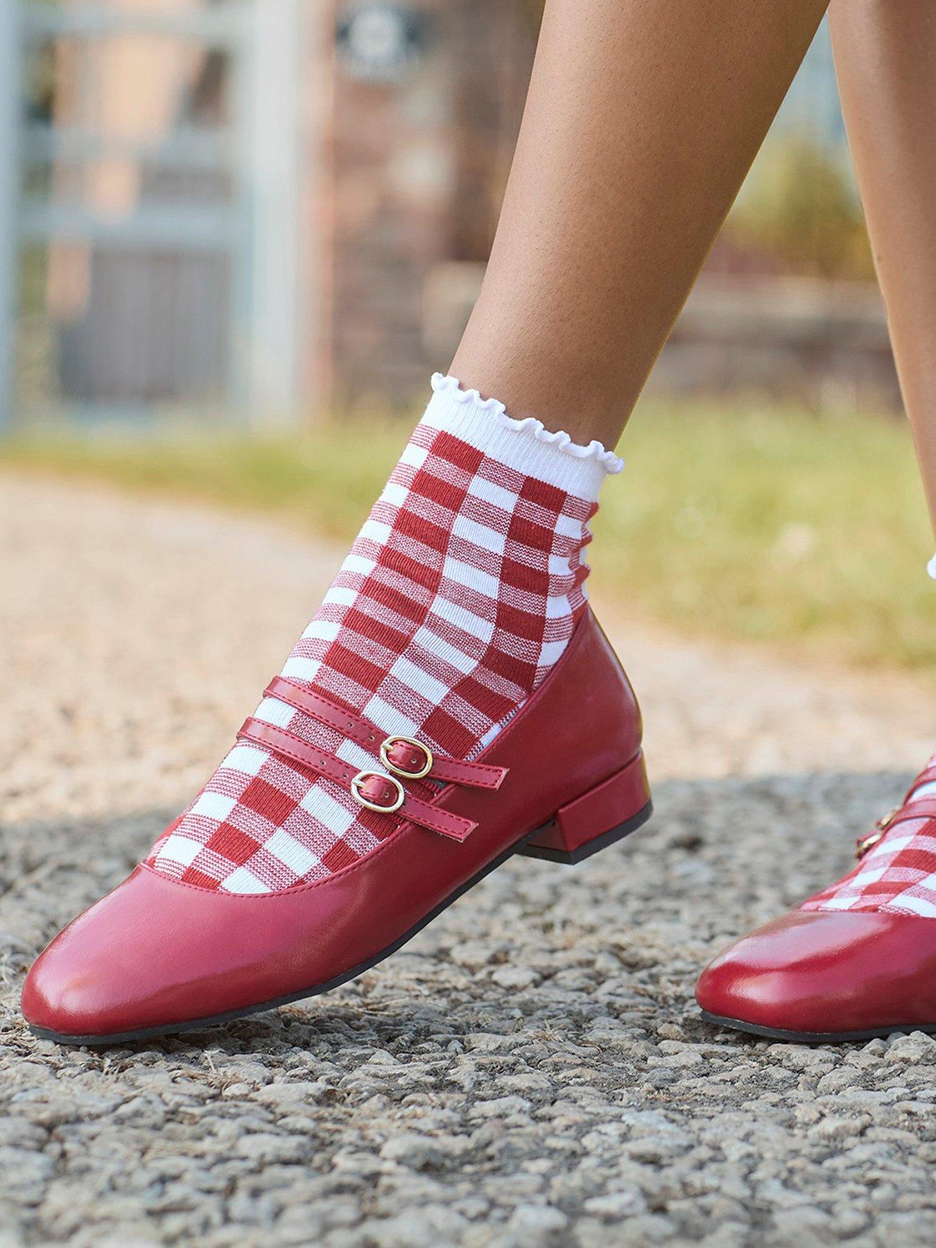 Image 2 of 7 of Joe Browns French Ways Double Strap Mary Jane Shoes - Red