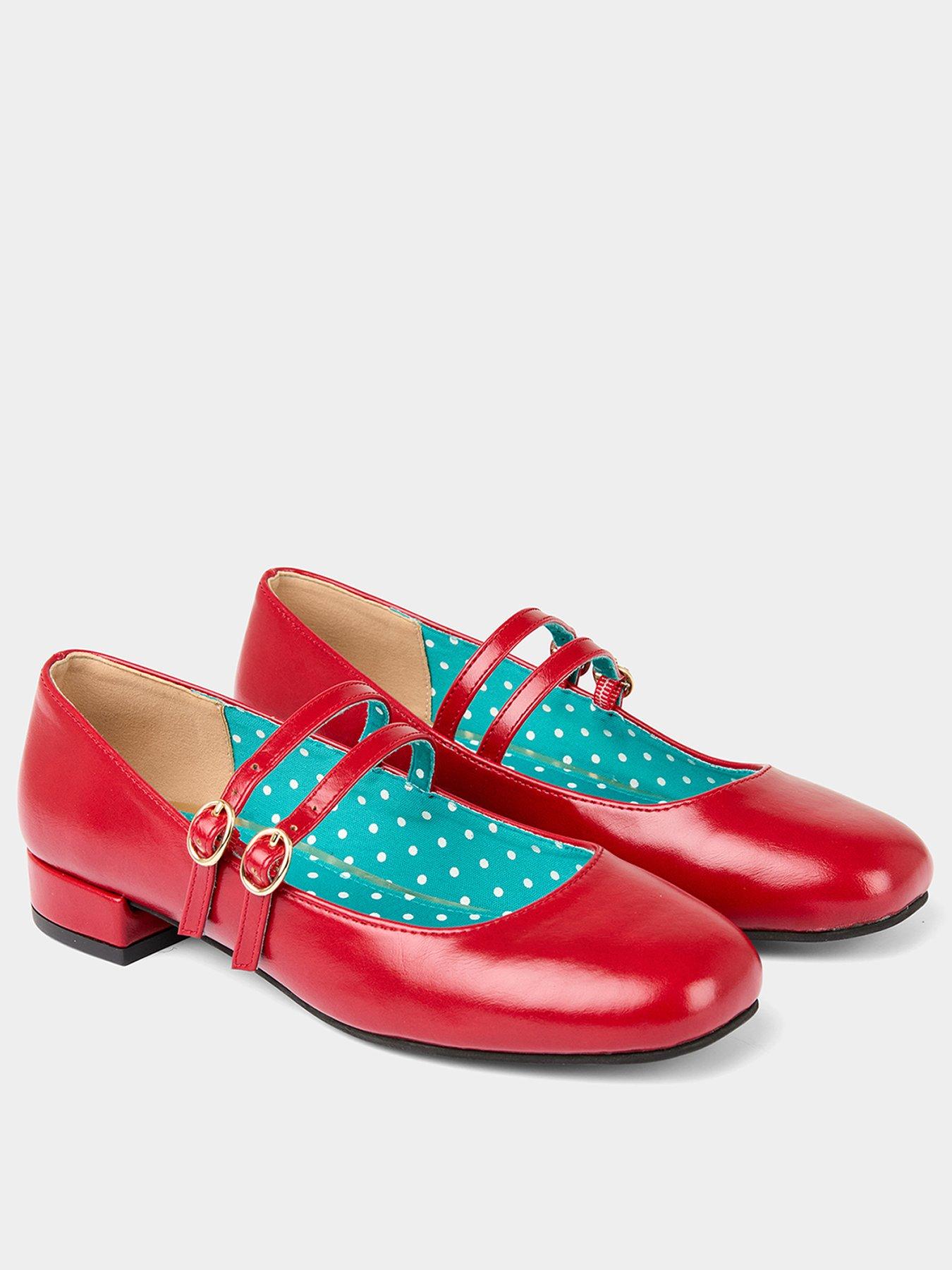 Image 3 of 7 of Joe Browns French Ways Double Strap Mary Jane Shoes - Red