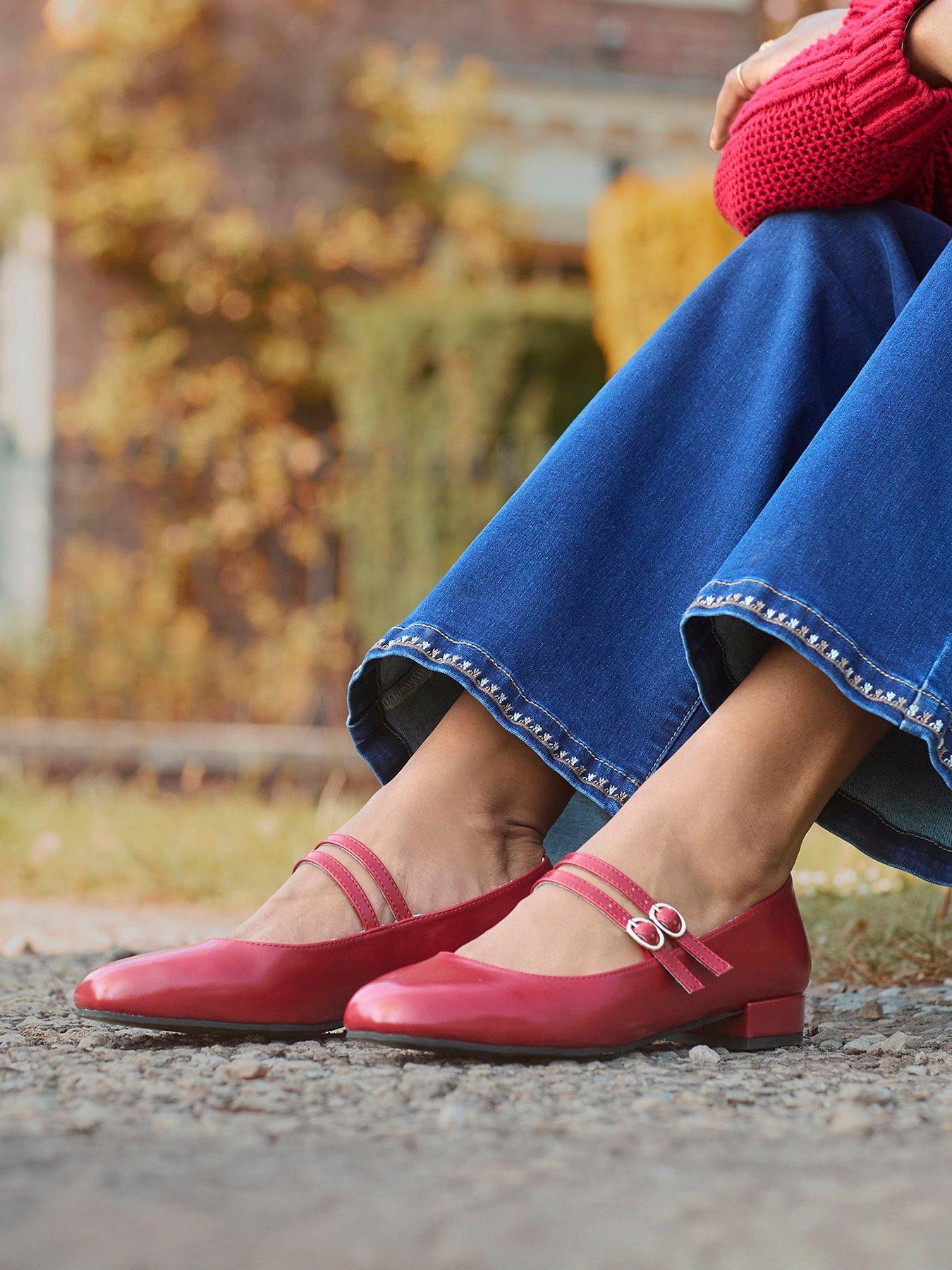 Image 6 of 7 of Joe Browns French Ways Double Strap Mary Jane Shoes - Red