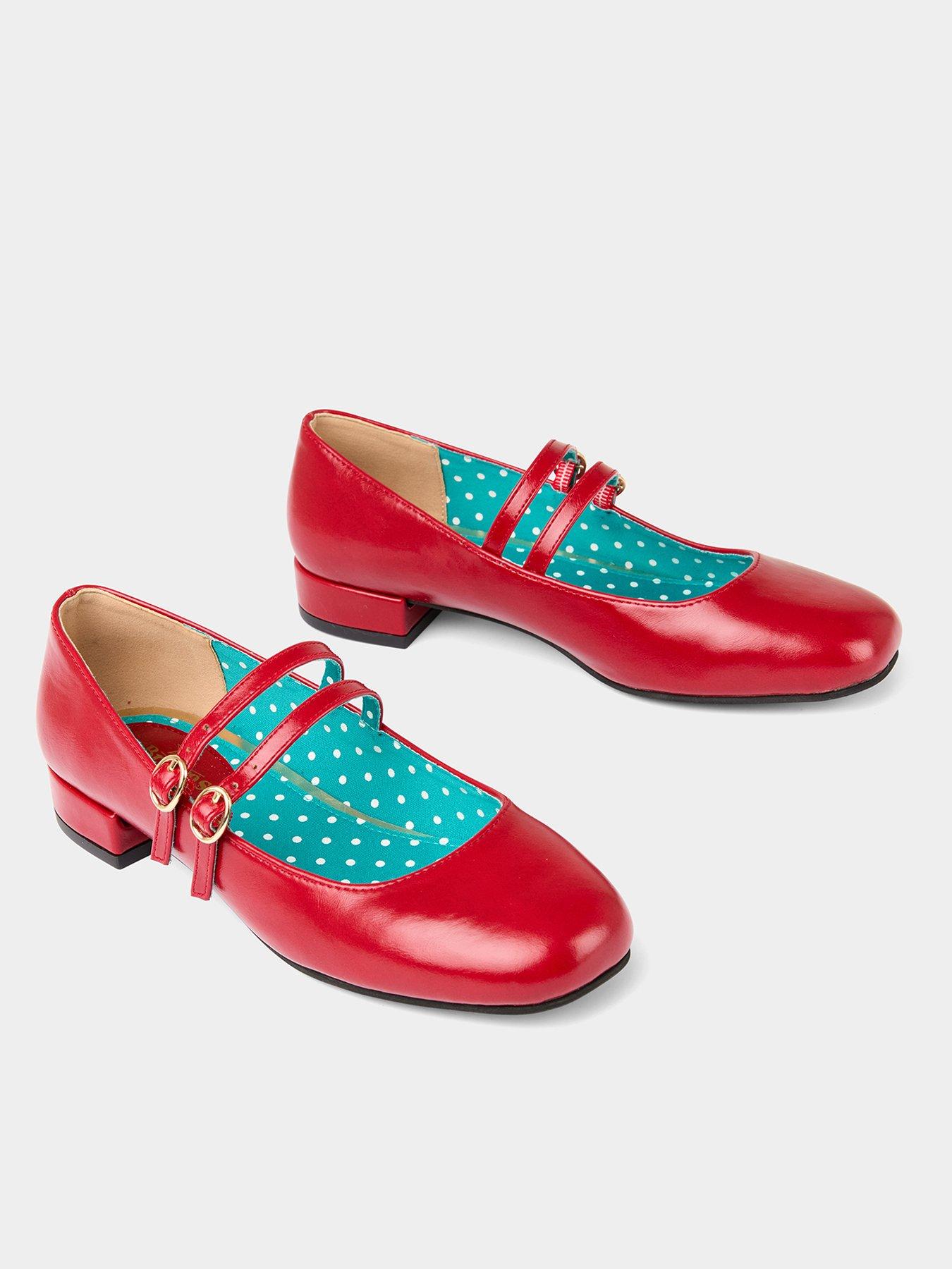 Image 7 of 7 of Joe Browns French Ways Double Strap Mary Jane Shoes - Red