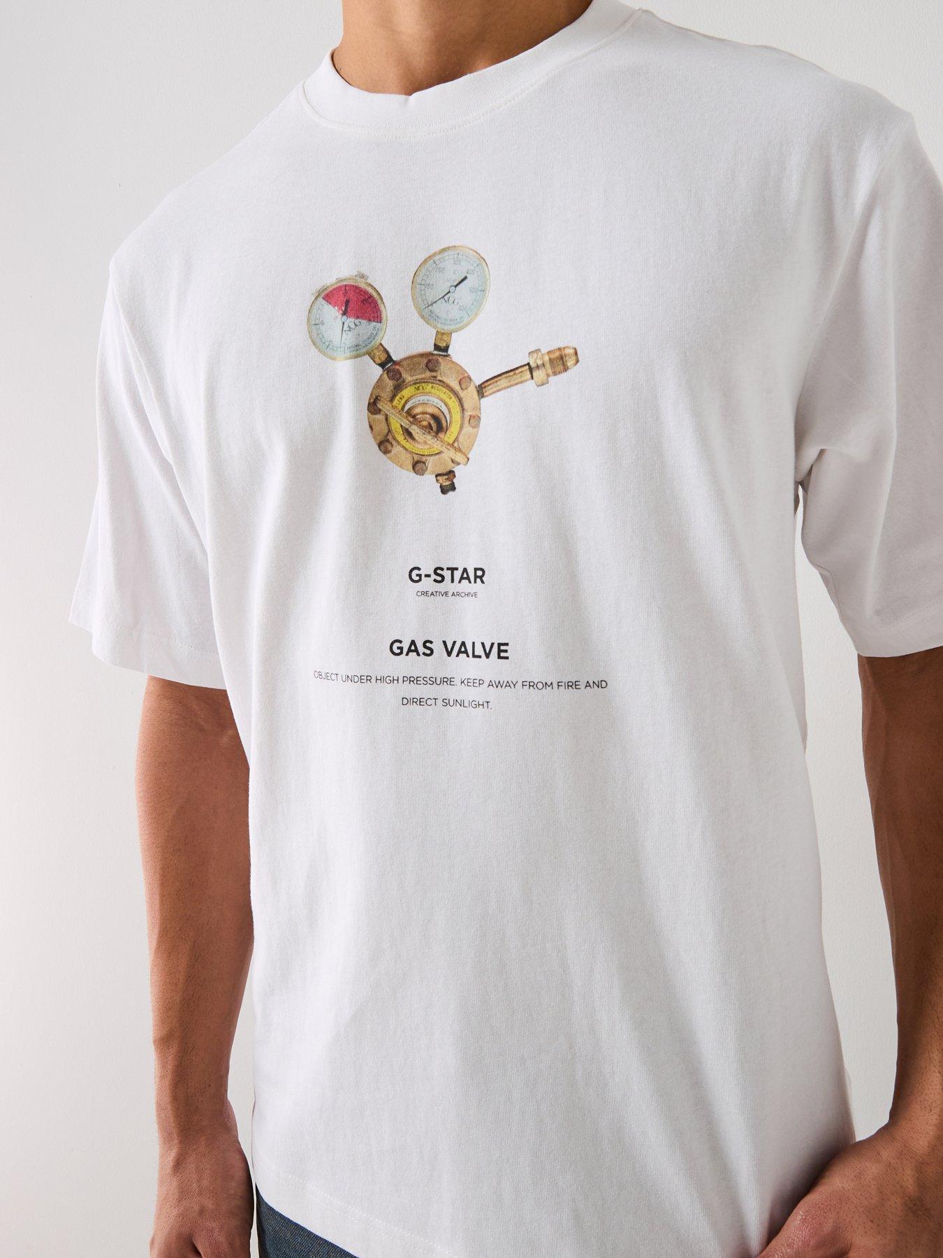  image of g-star-raw-archive-gas-valve-print-t-shirt-white