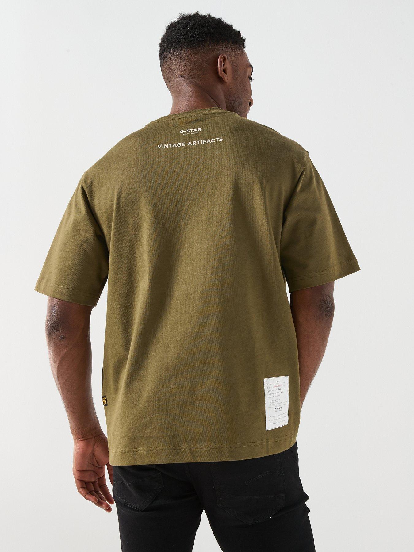 stillFront image of g-star-raw-artifacts-shaow-print-t-shirt-green