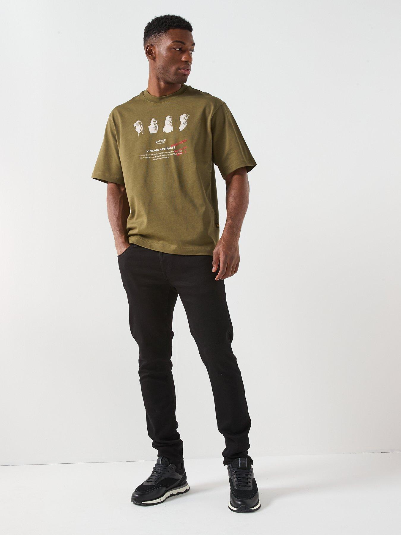  image of g-star-raw-artifacts-shaow-print-t-shirt-green